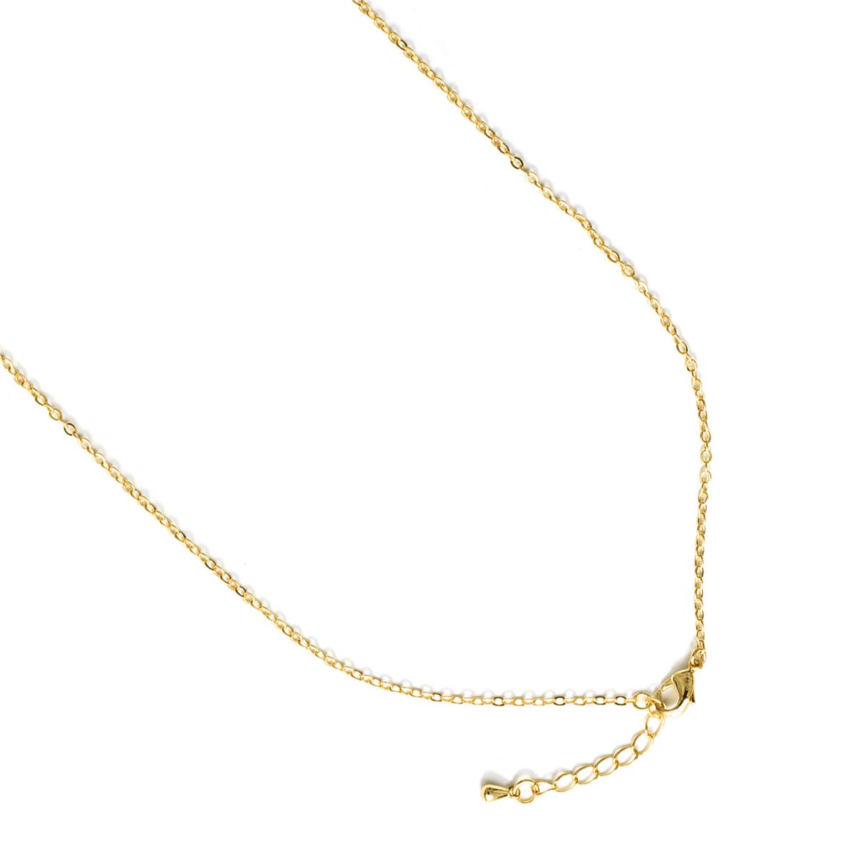 Bright Zircon Necklace finished in 18k Yellow Gold - Boys