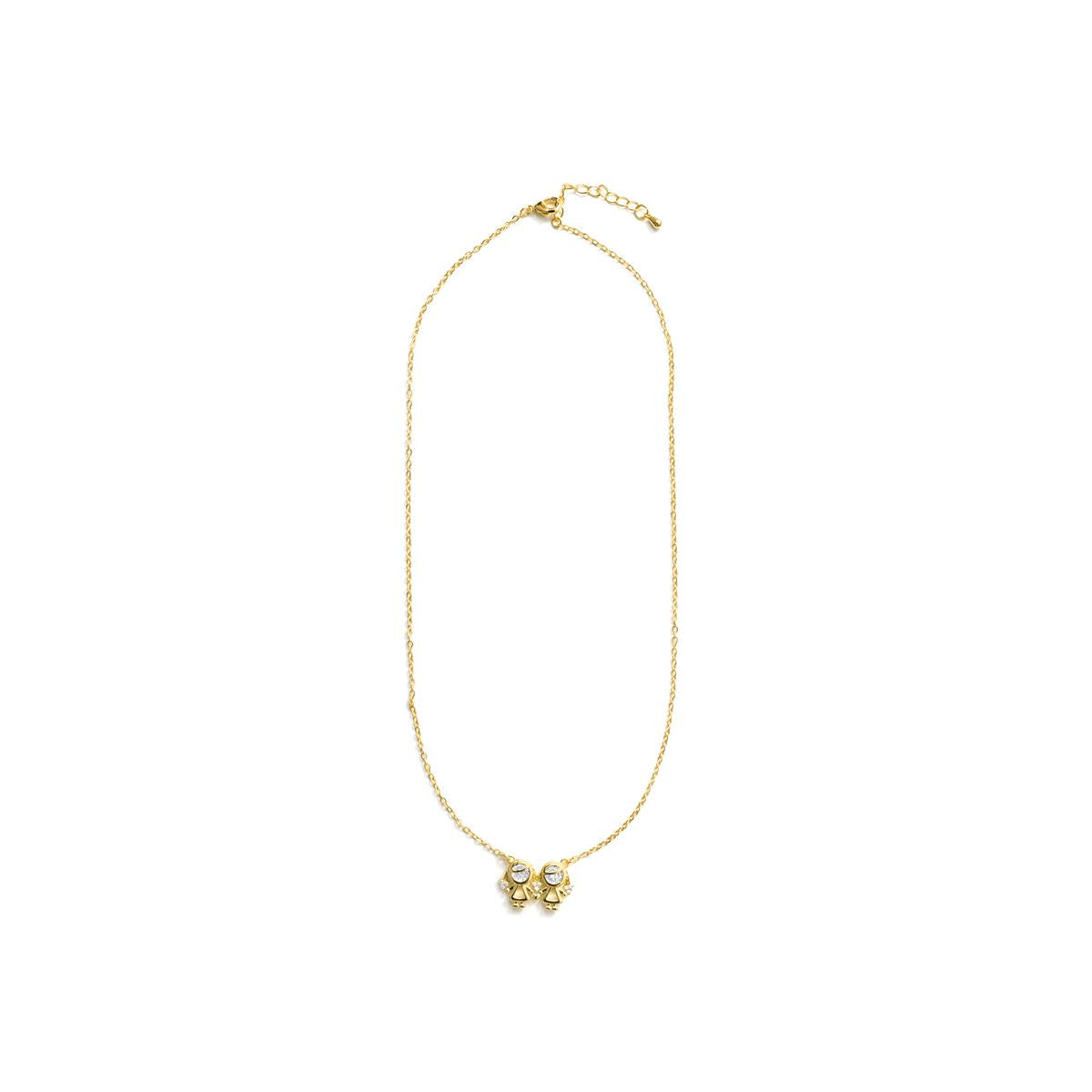 Halskette mit funkelndem Zirkonia, 18 Karat Gelbgold-Finish - Mädchen