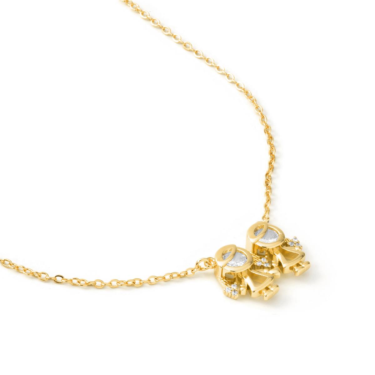 Halskette mit funkelndem Zirkonia, 18 Karat Gelbgold-Finish - Mädchen