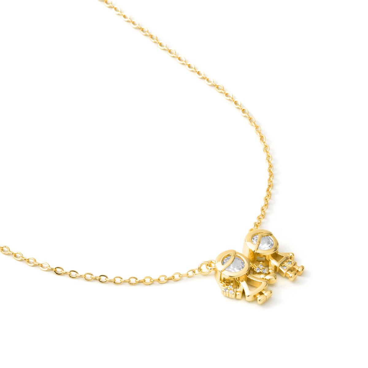 Collar de Circonita Brillante acabado en oro amarillo de 18k - Children