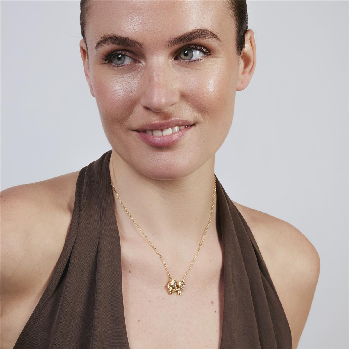 Colar de Zircónia Brilhante com acabamento em ouro amarelo de 18k - Crianças