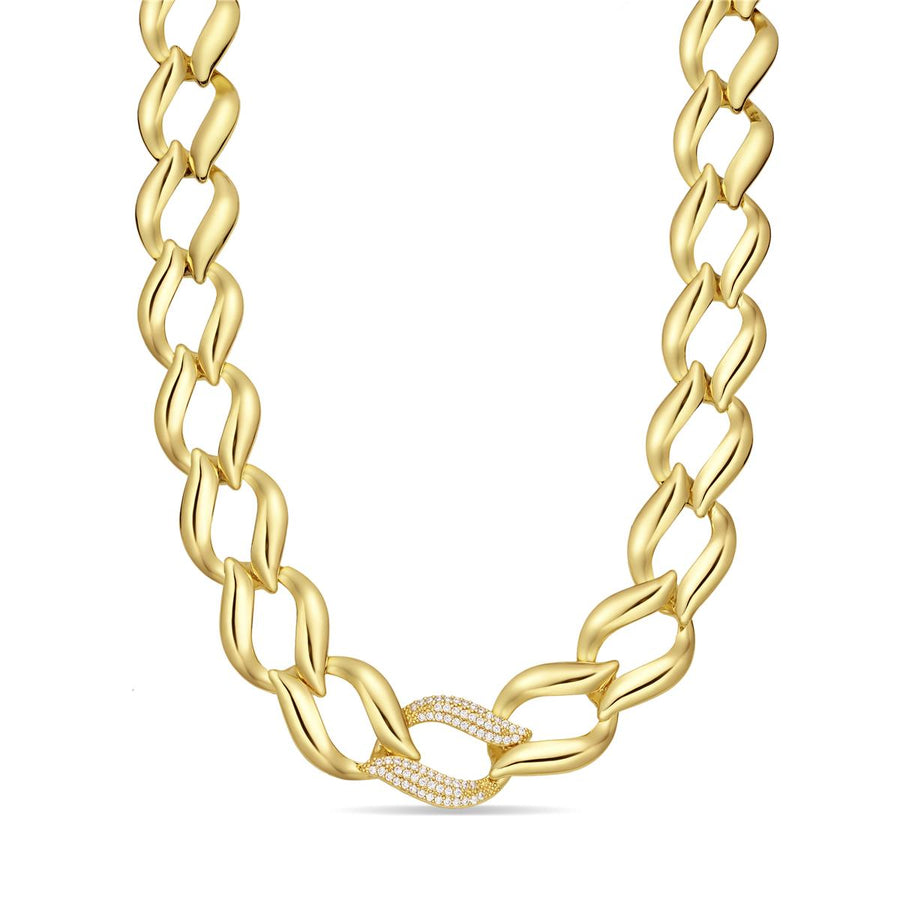 Collar de Circonita Brillante acabado en oro amarillo de 18k - Lyiresh