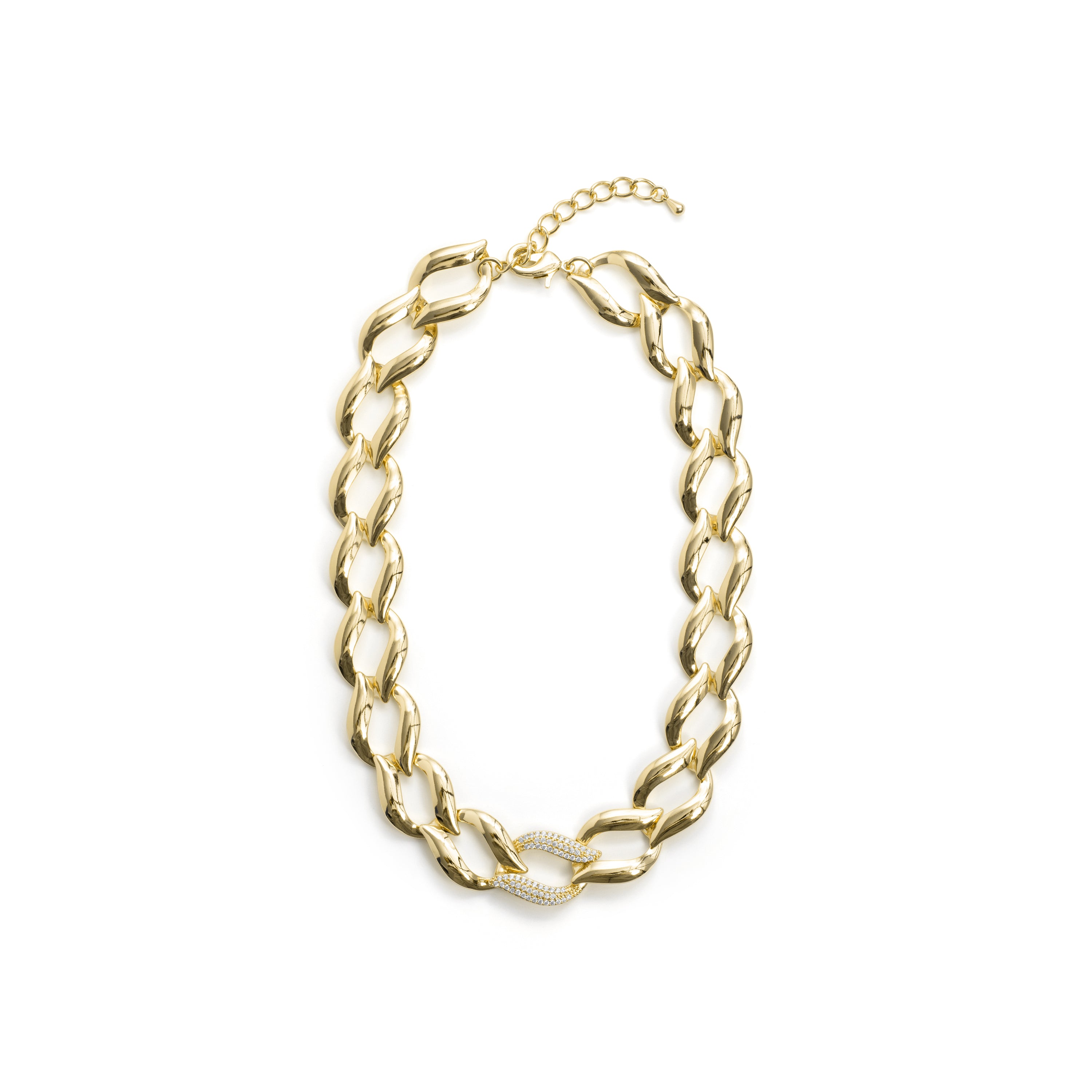 Collar de Circonita Brillante acabado en oro amarillo de 18k - Lyiresh