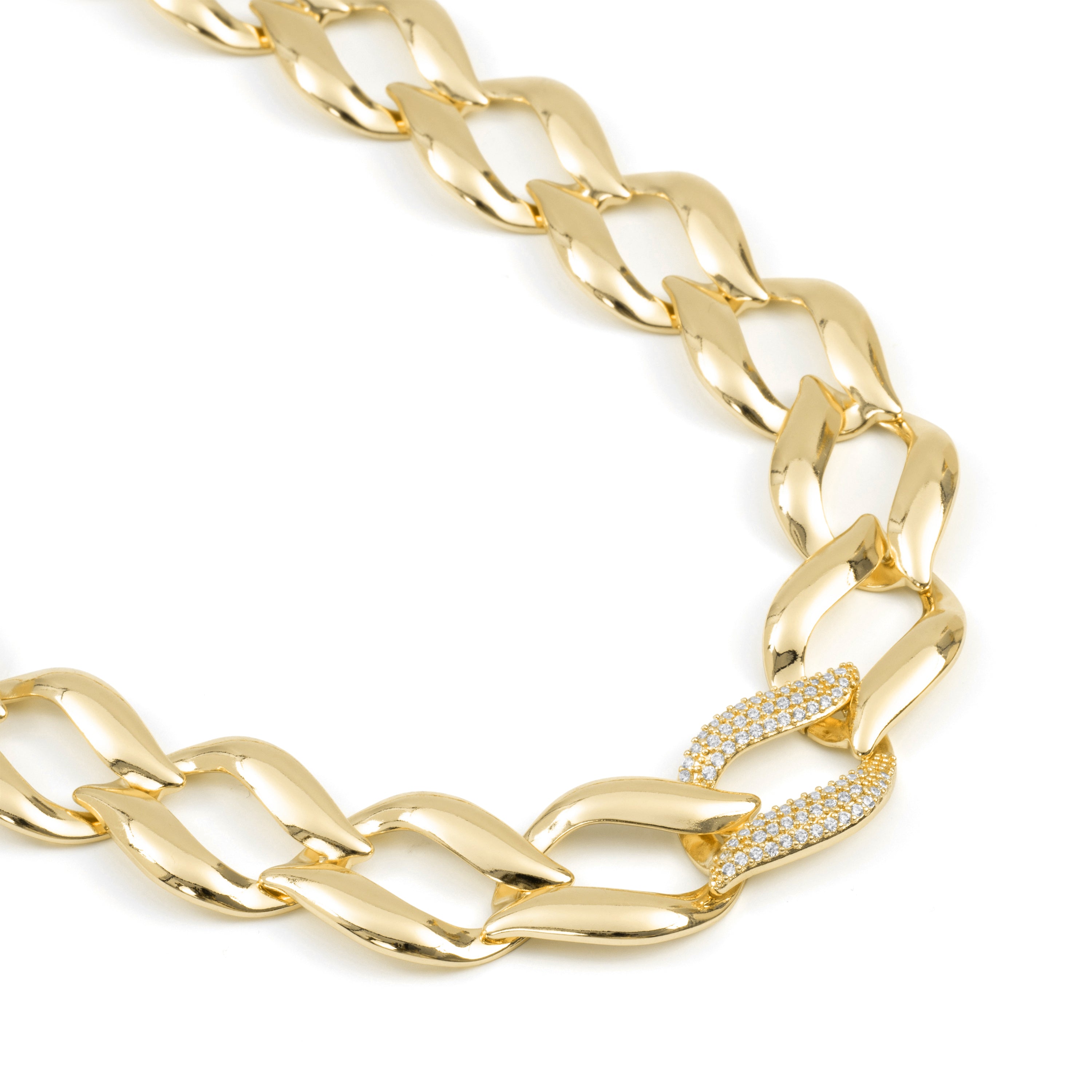 Collar de Circonita Brillante acabado en oro amarillo de 18k - Lyiresh