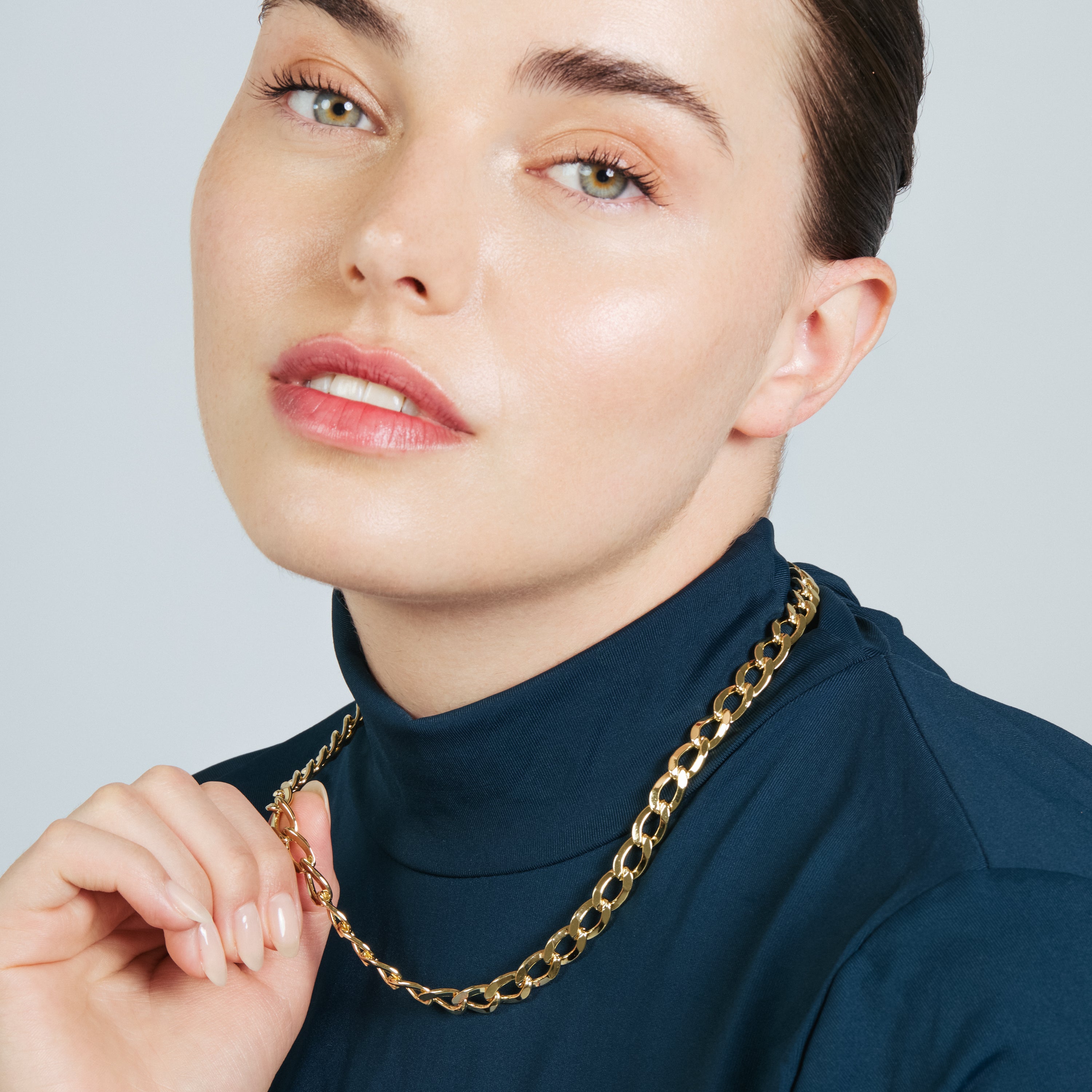 Collar de Circonita Brillante acabado en oro amarillo de 18k - Fasam
