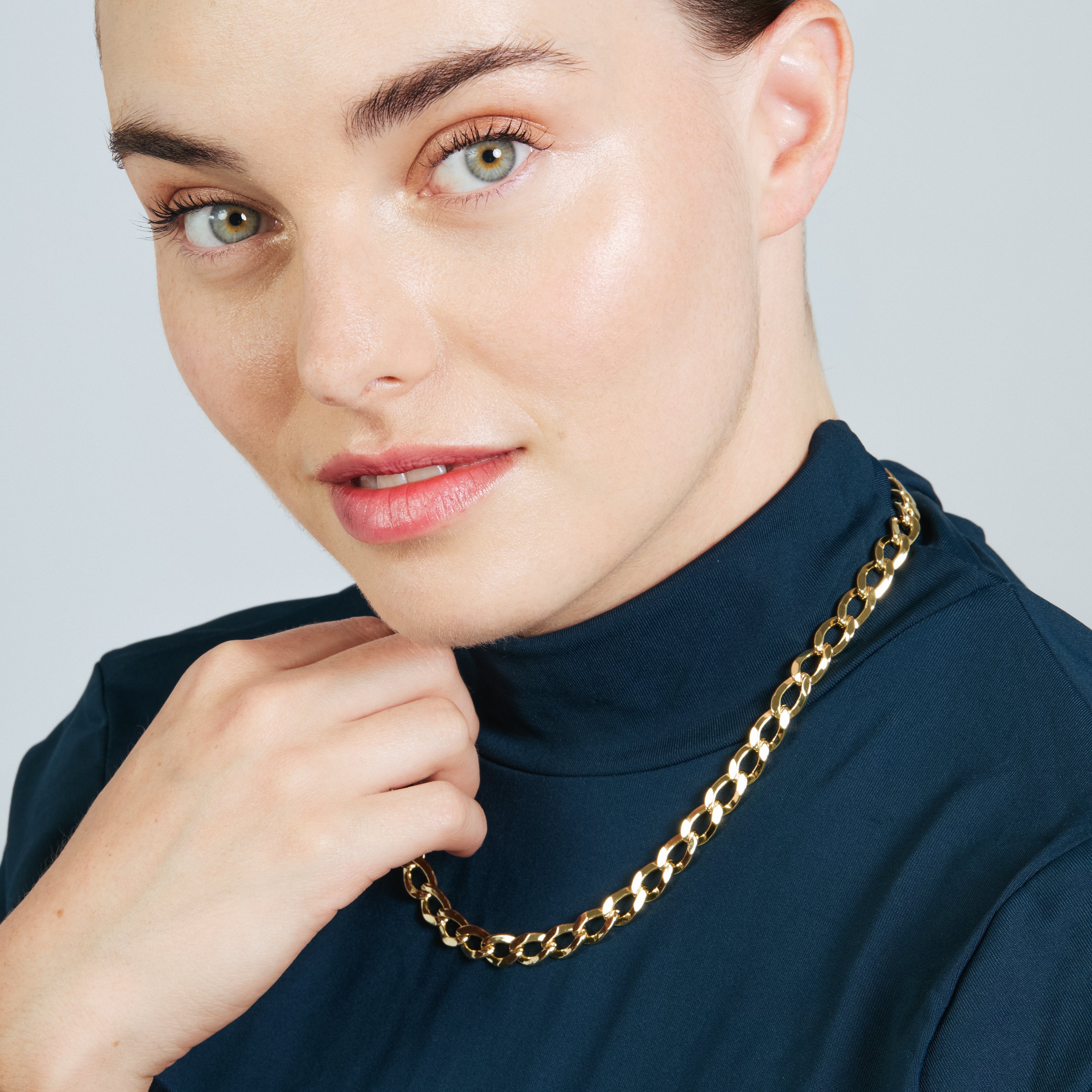 Collar de Circonita Brillante acabado en oro amarillo de 18k - Fasam