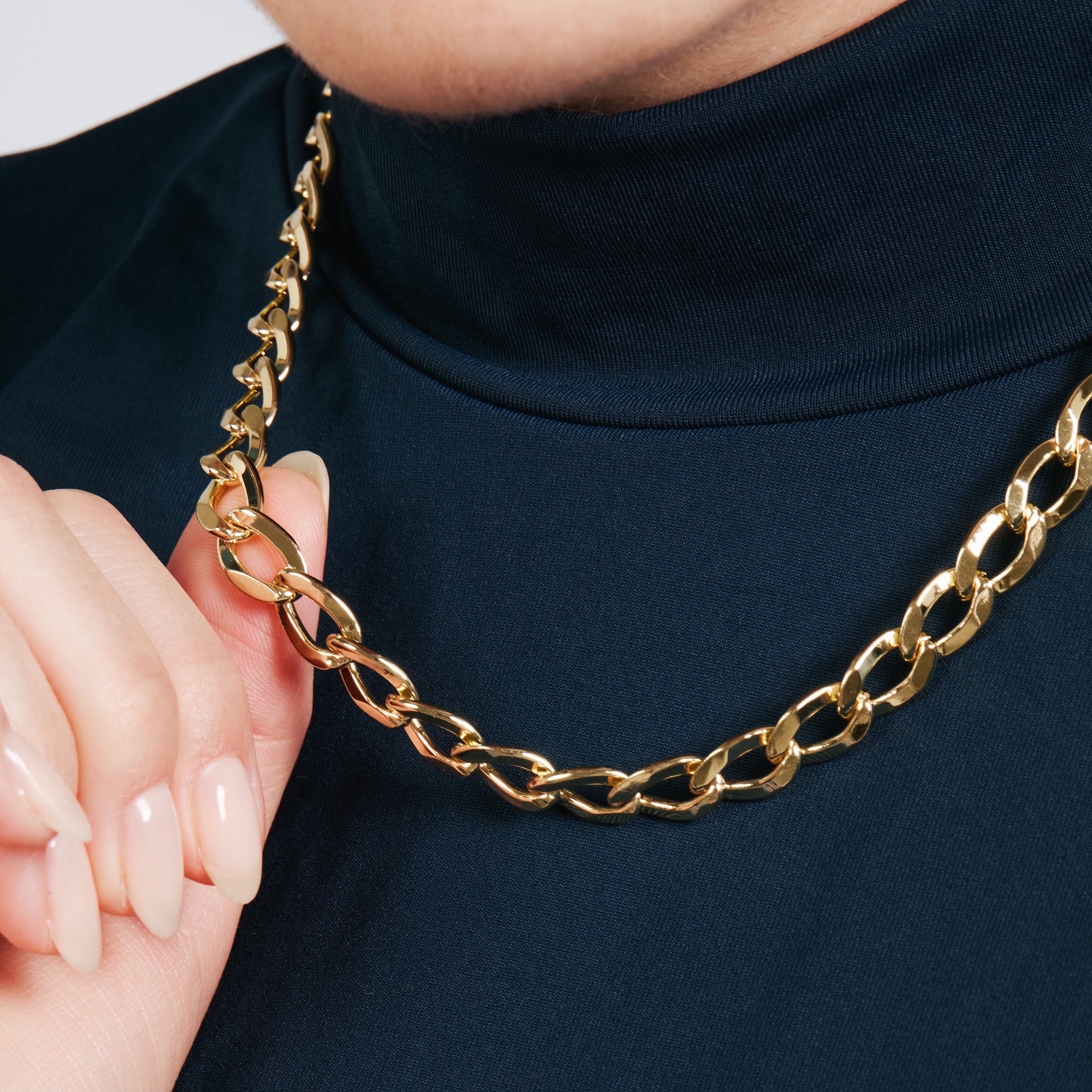 Collar de Circonita Brillante acabado en oro amarillo de 18k - Fasam