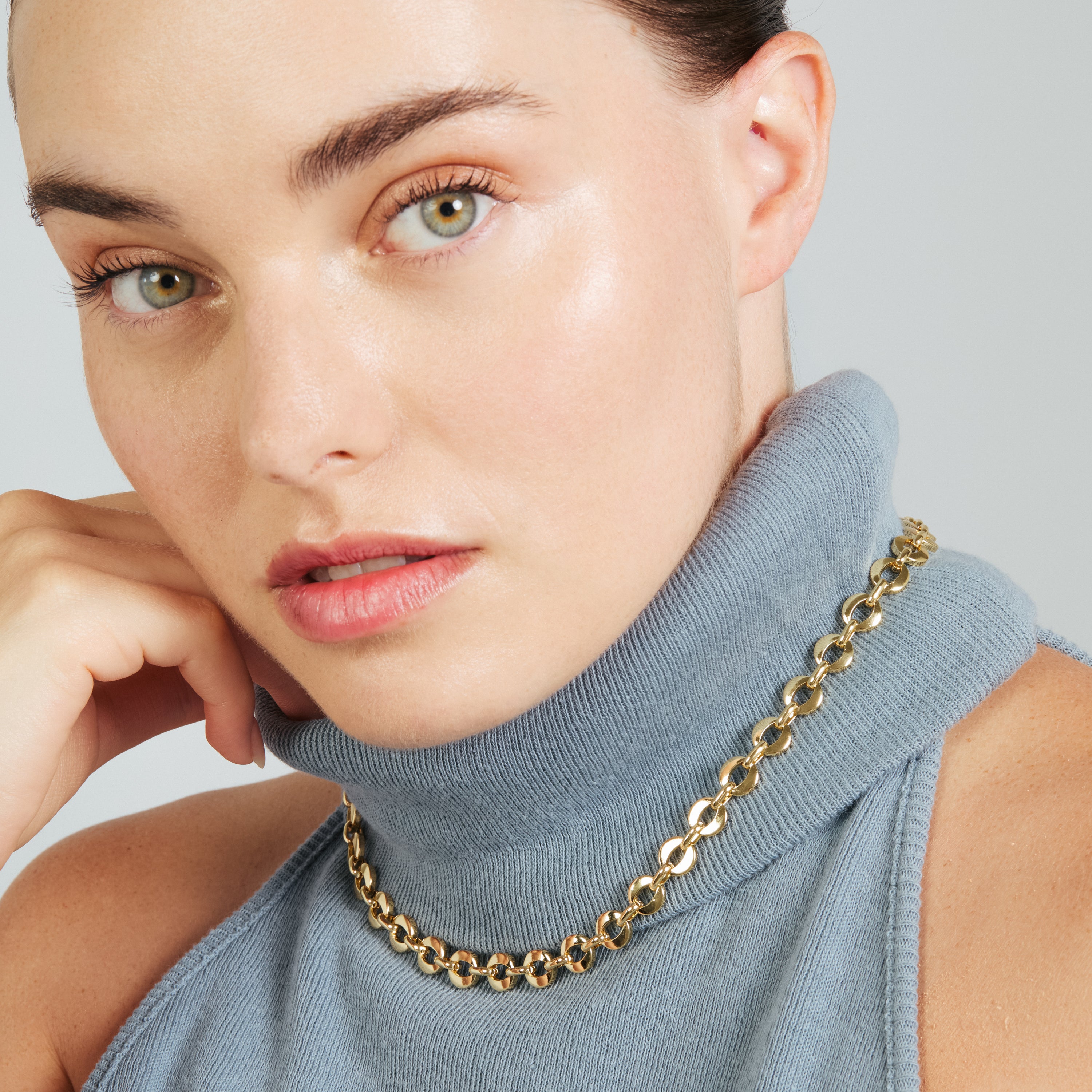Collar de Circonita Brillante acabado en oro amarillo de 18k - Wasue