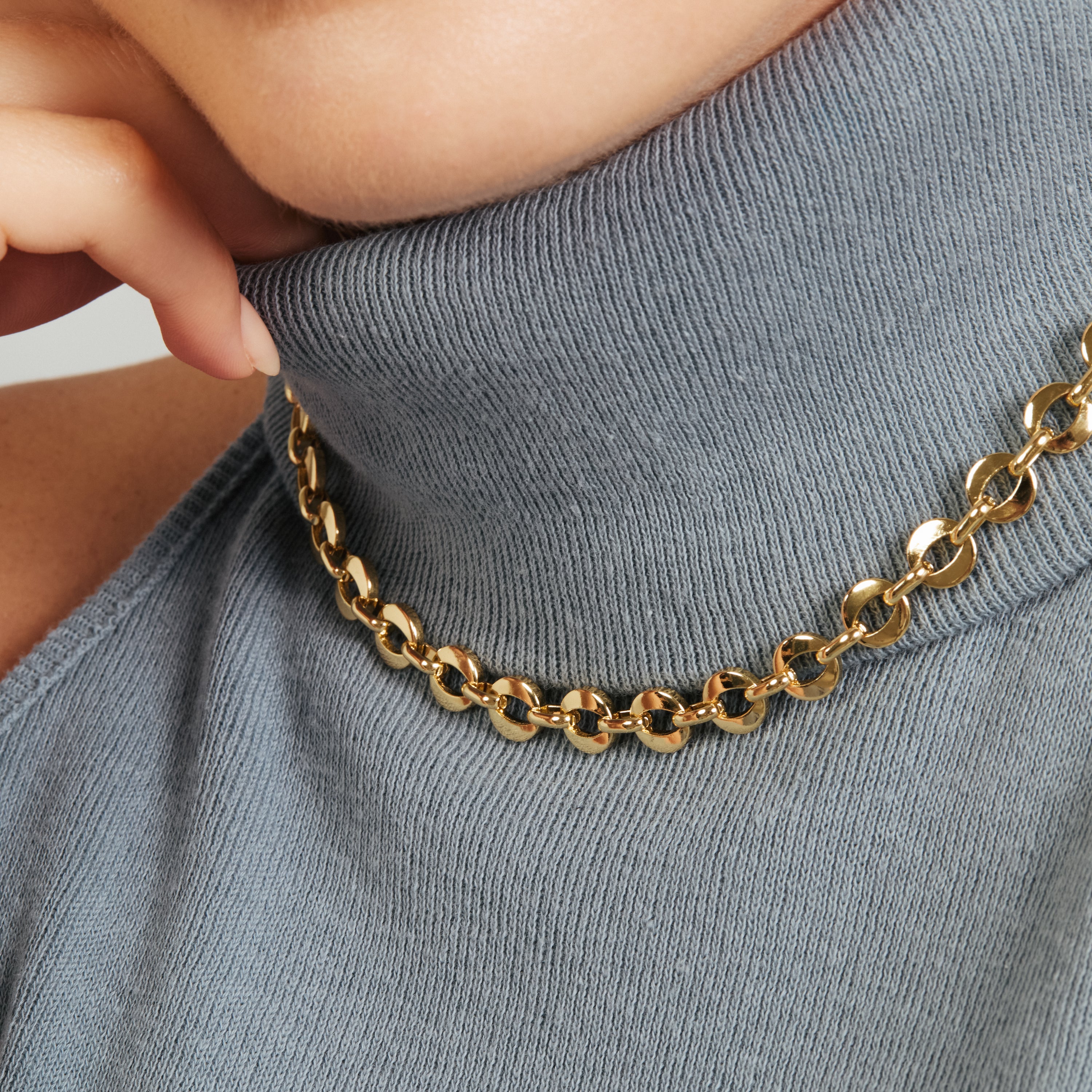 Collar de Circonita Brillante acabado en oro amarillo de 18k - Wasue