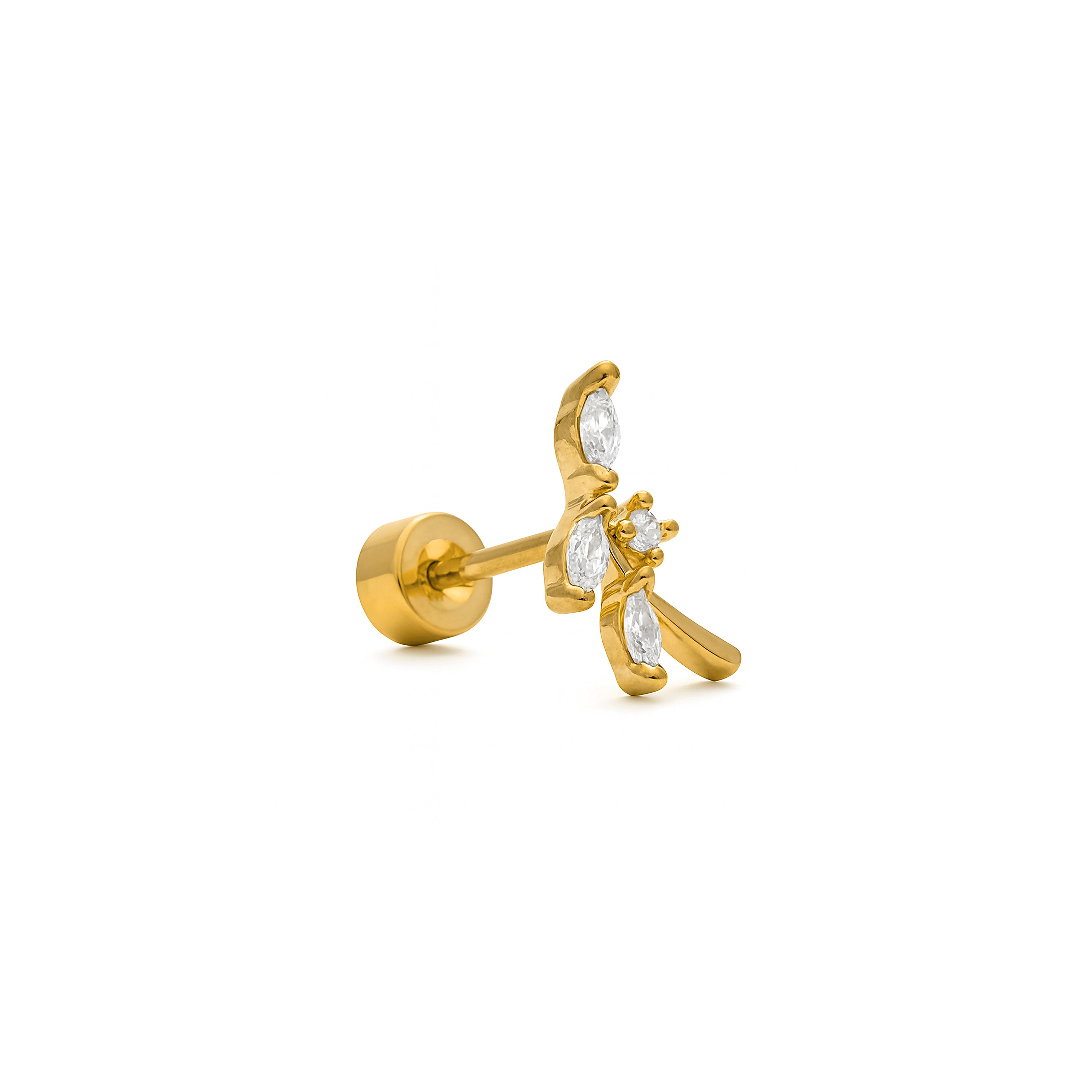 Piercing de Circonita Brillante acabado en oro amarillo 18k - Curat