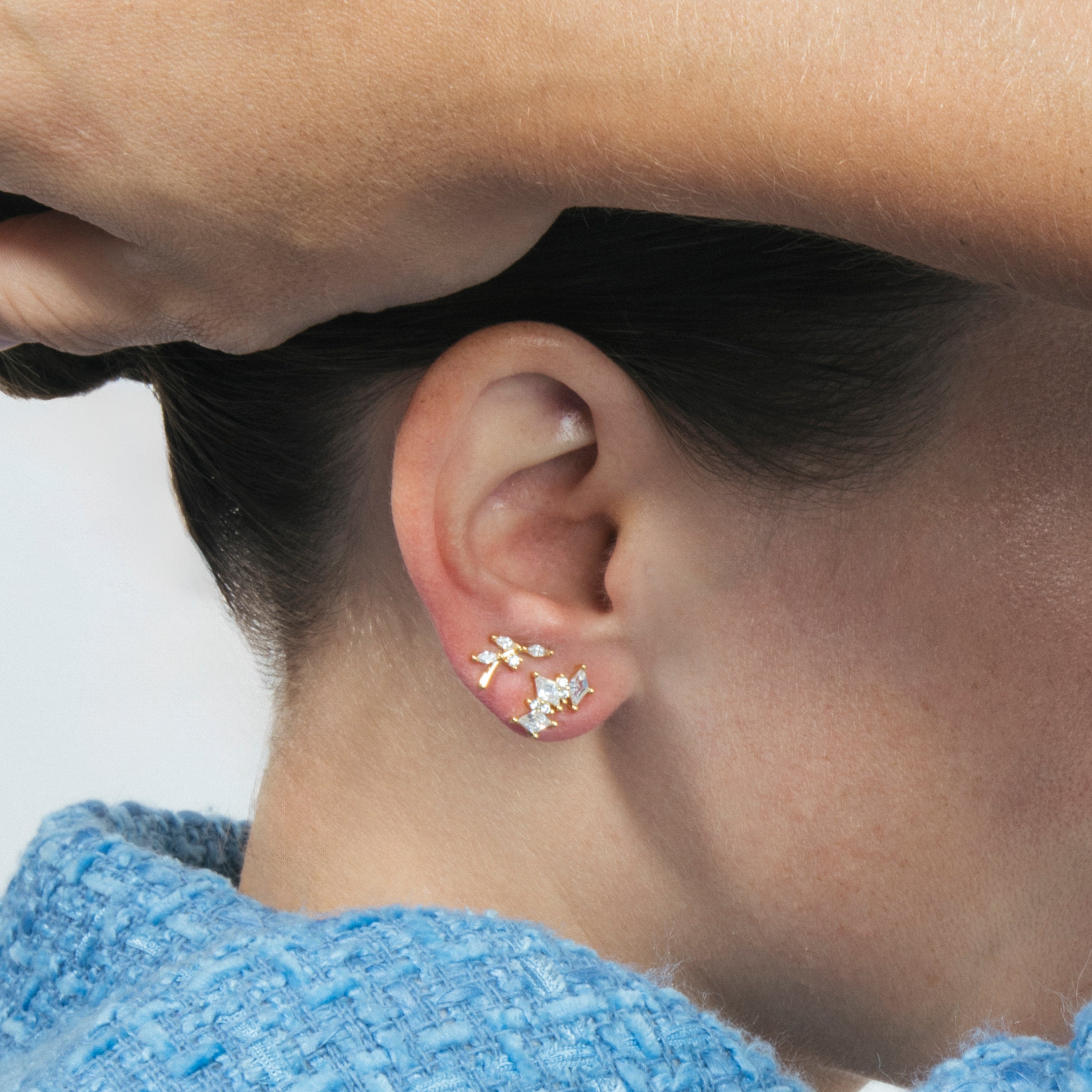 Piercing de Circonita Brillante acabado en oro amarillo 18k - Curat