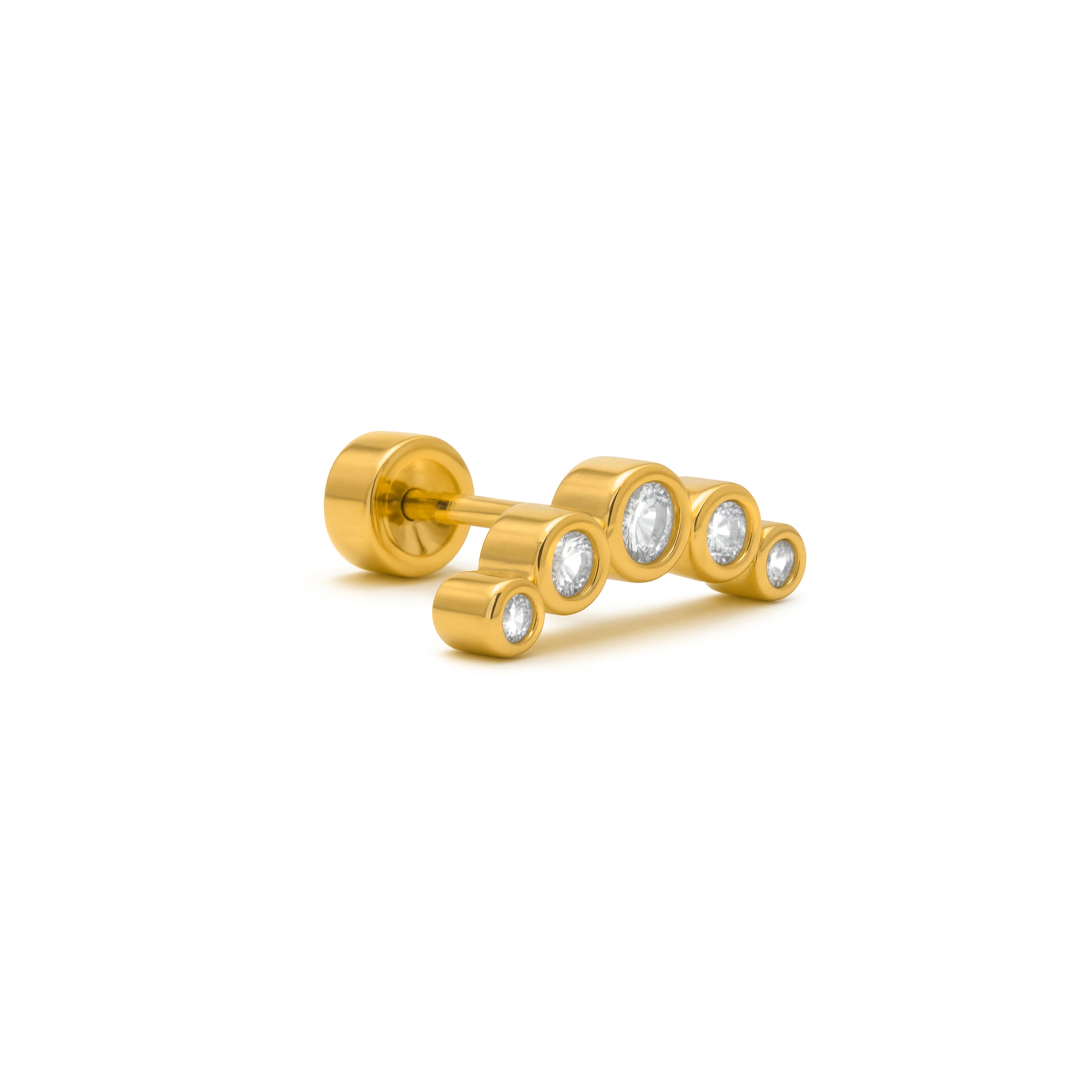 Piercing de Circonita Brillante acabado en oro amarillo 18k - Inloc