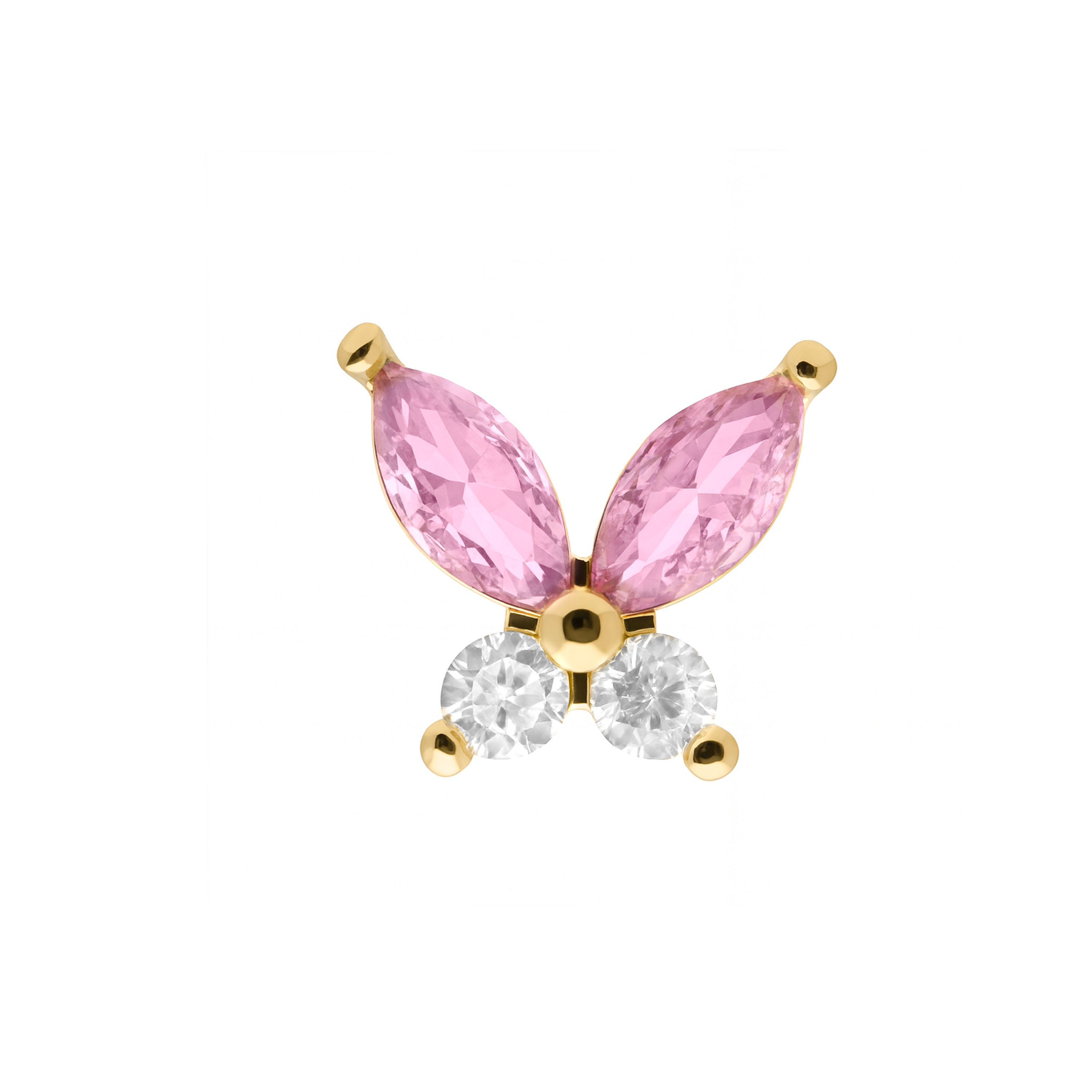 Piercing de zircone multicolore finition en or jaune 18k - Suife