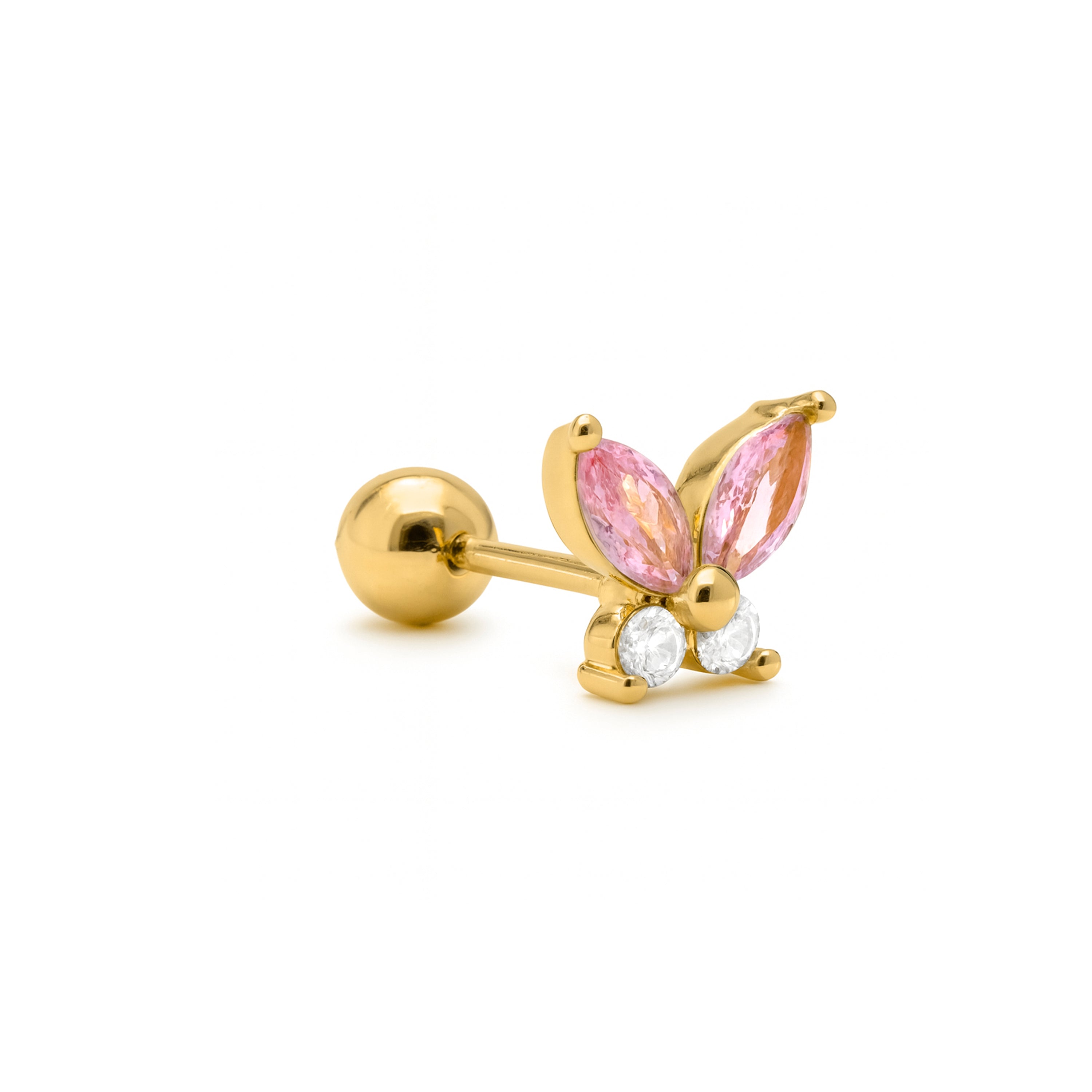Piercing de zircone multicolore finition en or jaune 18k - Suife