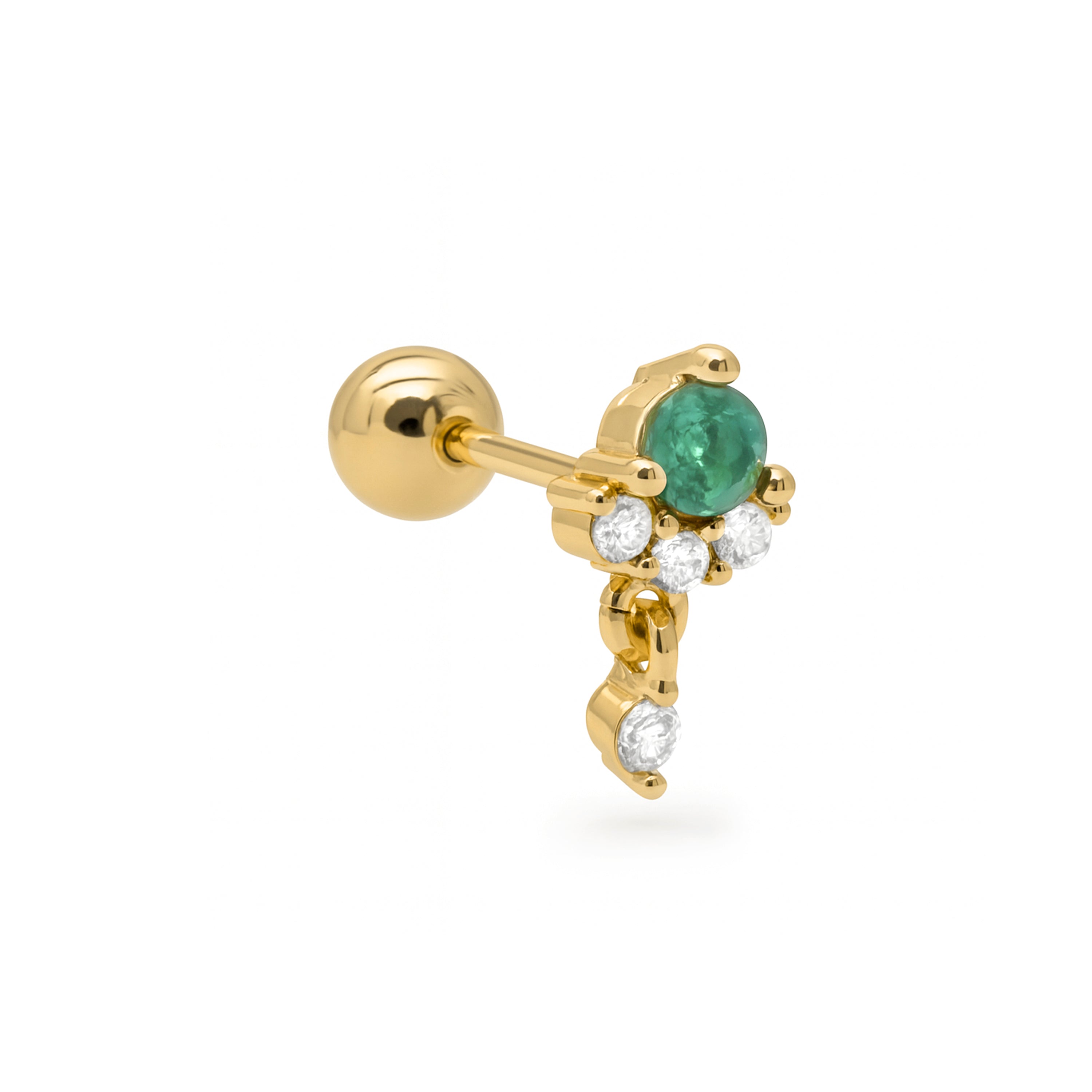 Piercing di zircone multicolore finitura in oro giallo 18k - Huera