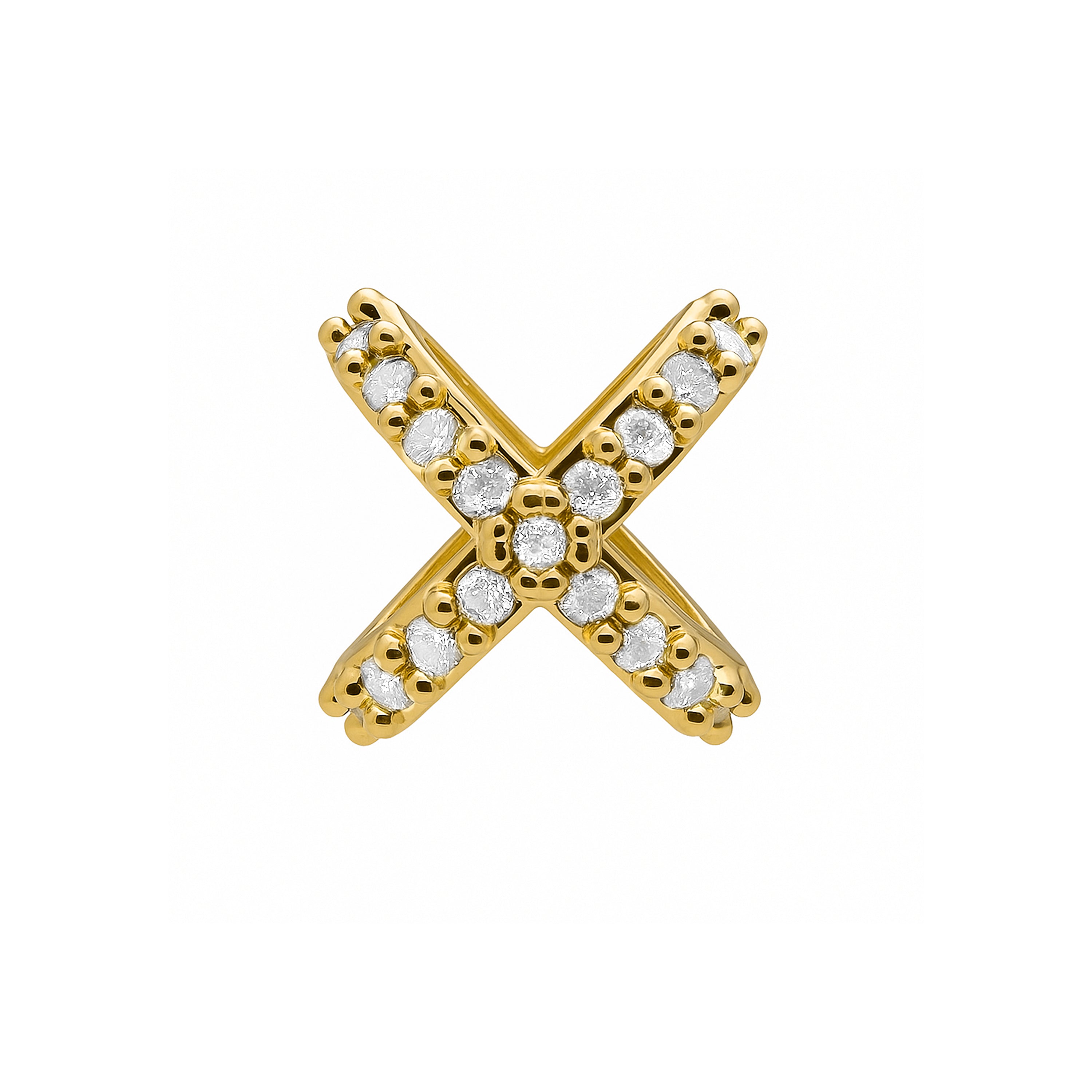 Piercing mit funkelndem Zirkonia, 18k Gelbgold-Finish - Marza