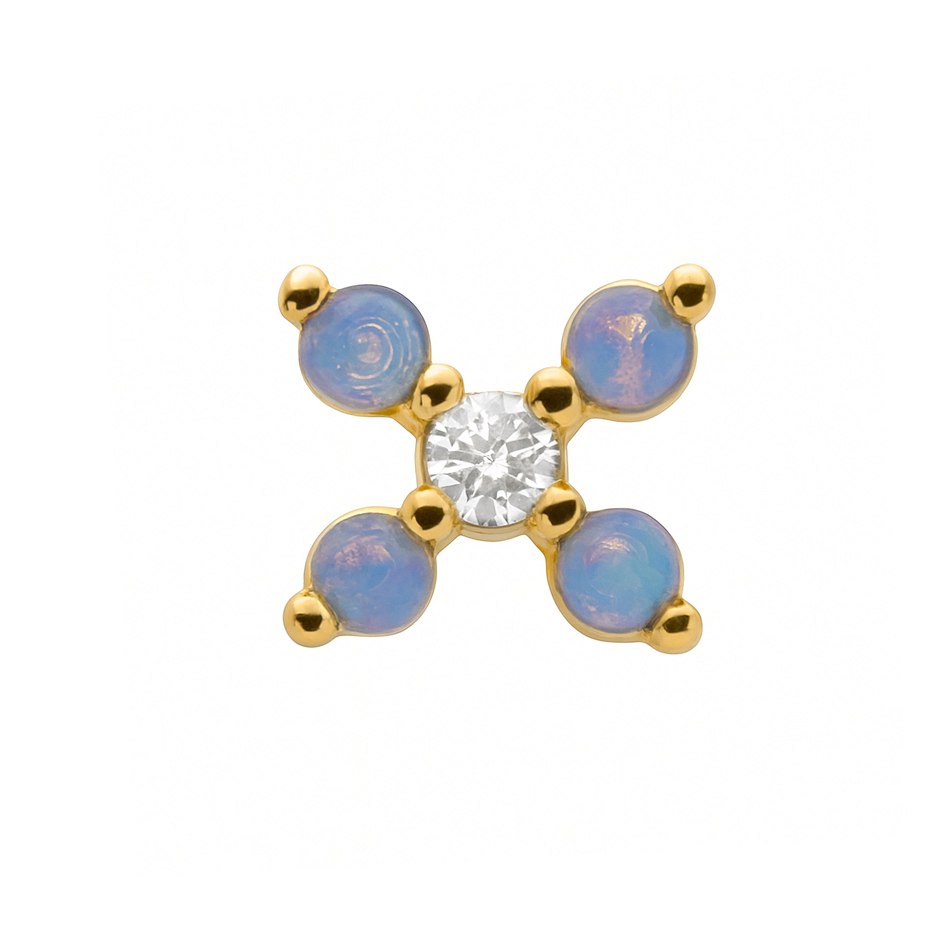 Piercing di Zirconia Brillante finitura in oro giallo 18k - Acano