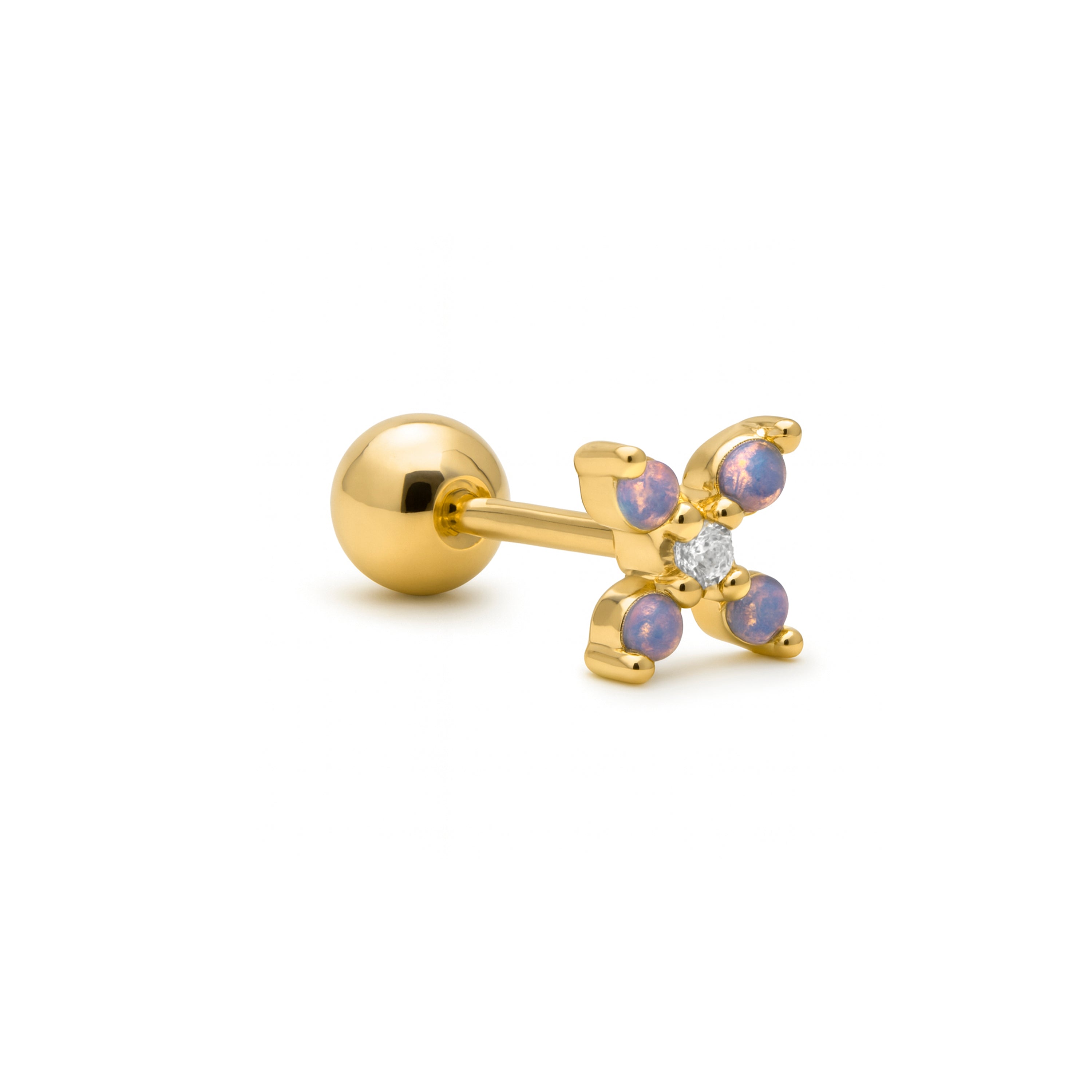Piercing en zircone brillante finition or jaune 18k - Acano