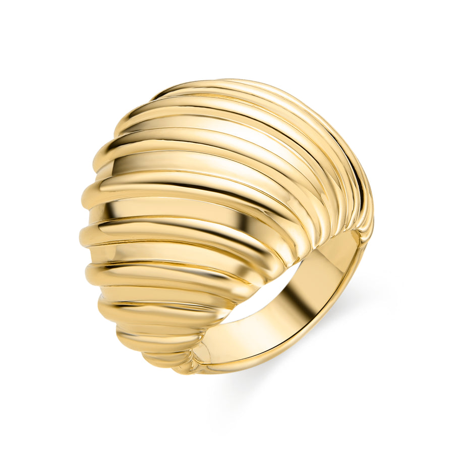 Bague finition en or jaune 18K - Kaizal
