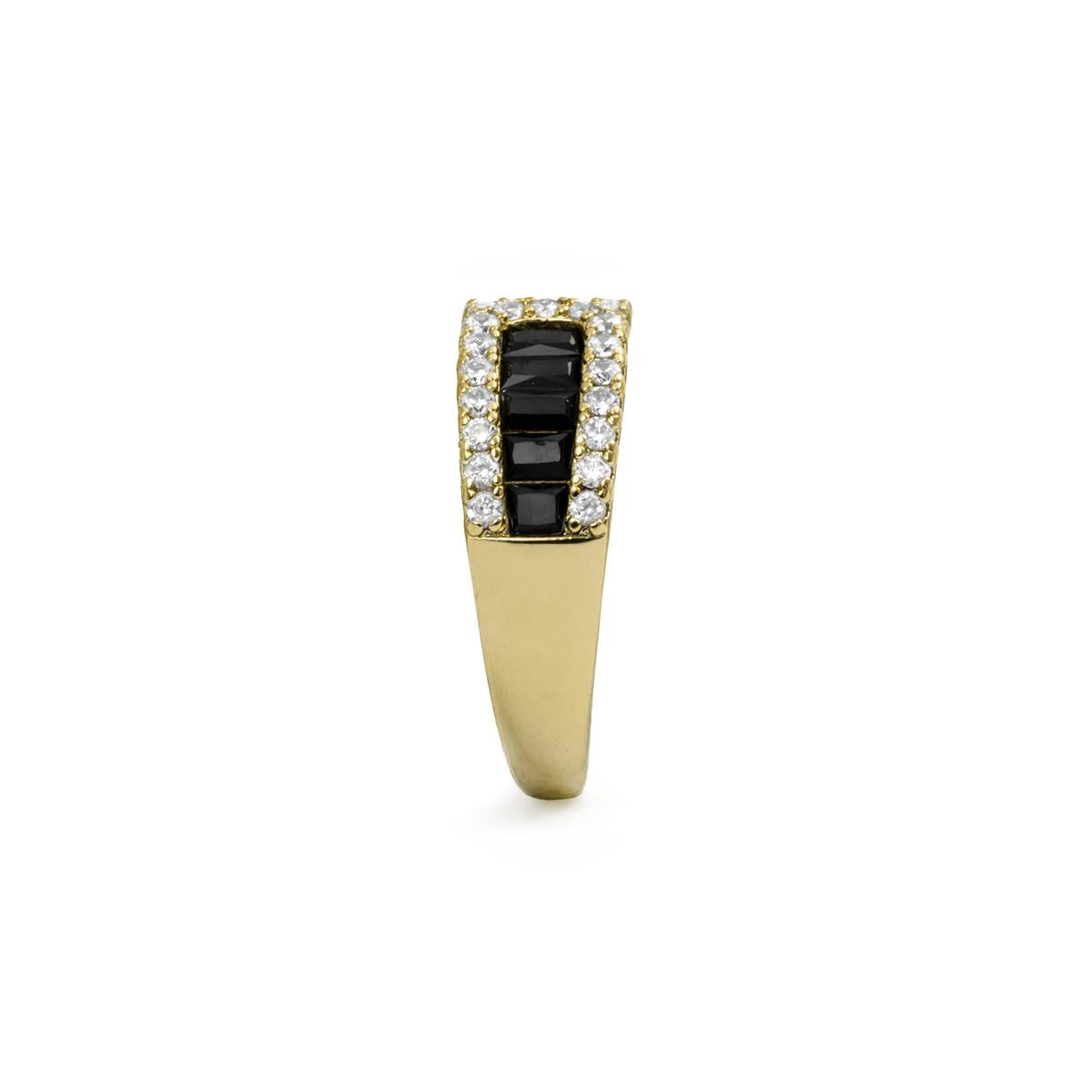 Bague en oxyde de zirconium Onyx finition or jaune 18 carats - Guine