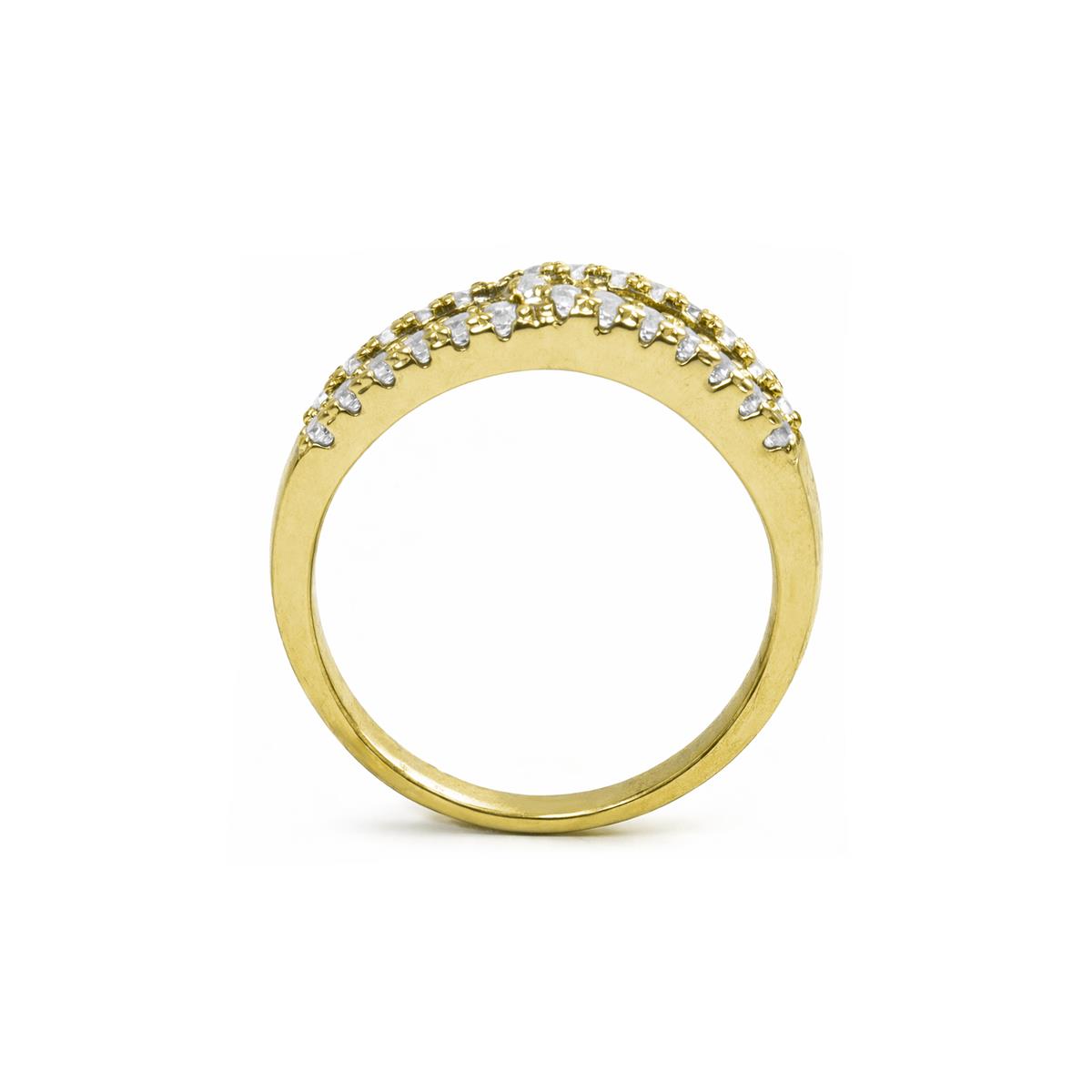 Bague en oxyde de zirconium Onyx finition or jaune 18 carats - Guine