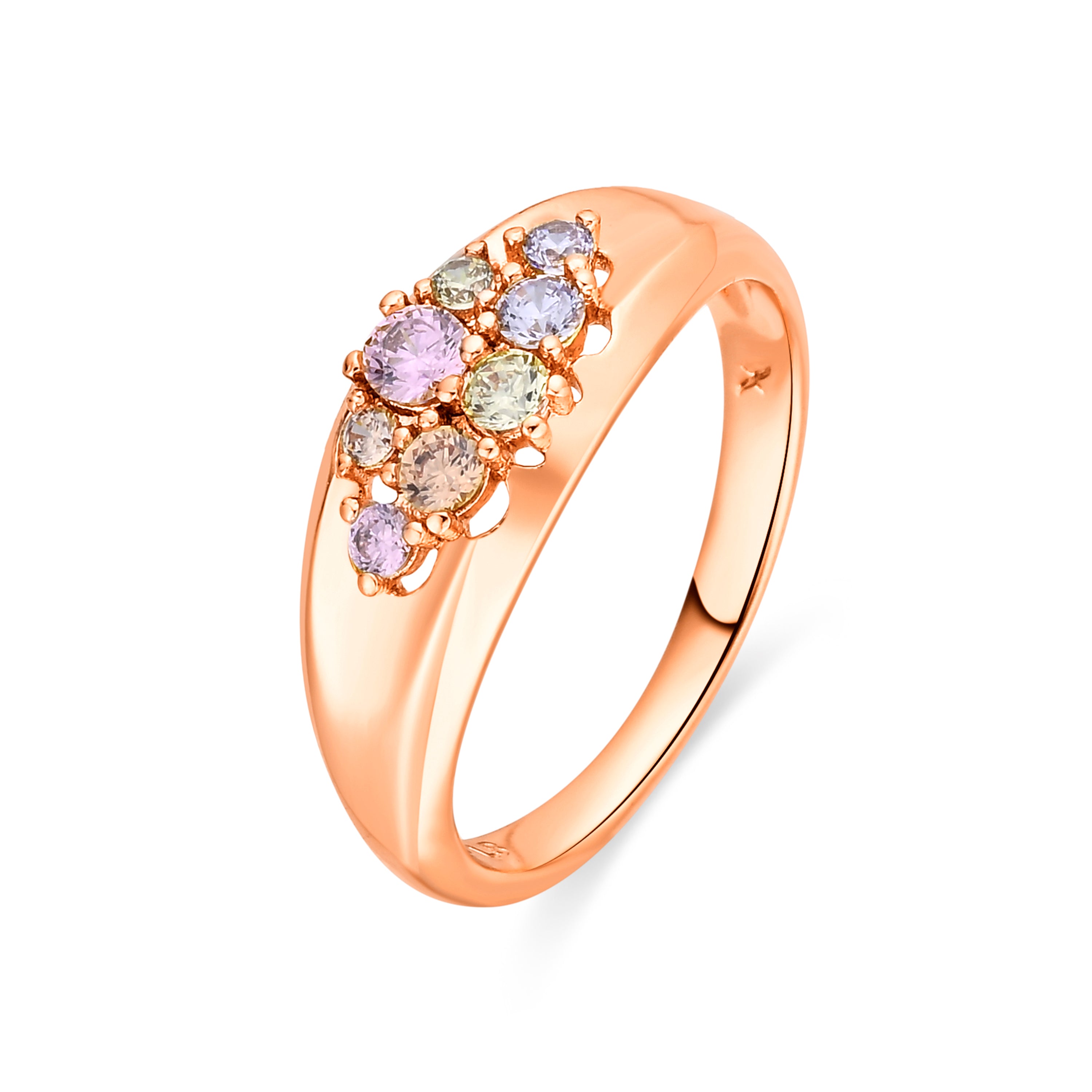 Anillo de Circonita Brillante acabado en oro amarillo de 18k - Banuo