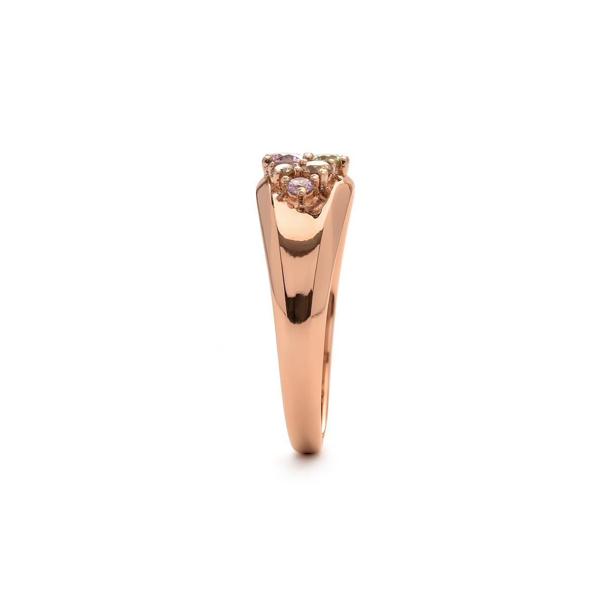 Anillo de Circonita Brillante acabado en oro amarillo de 18k - Banuo