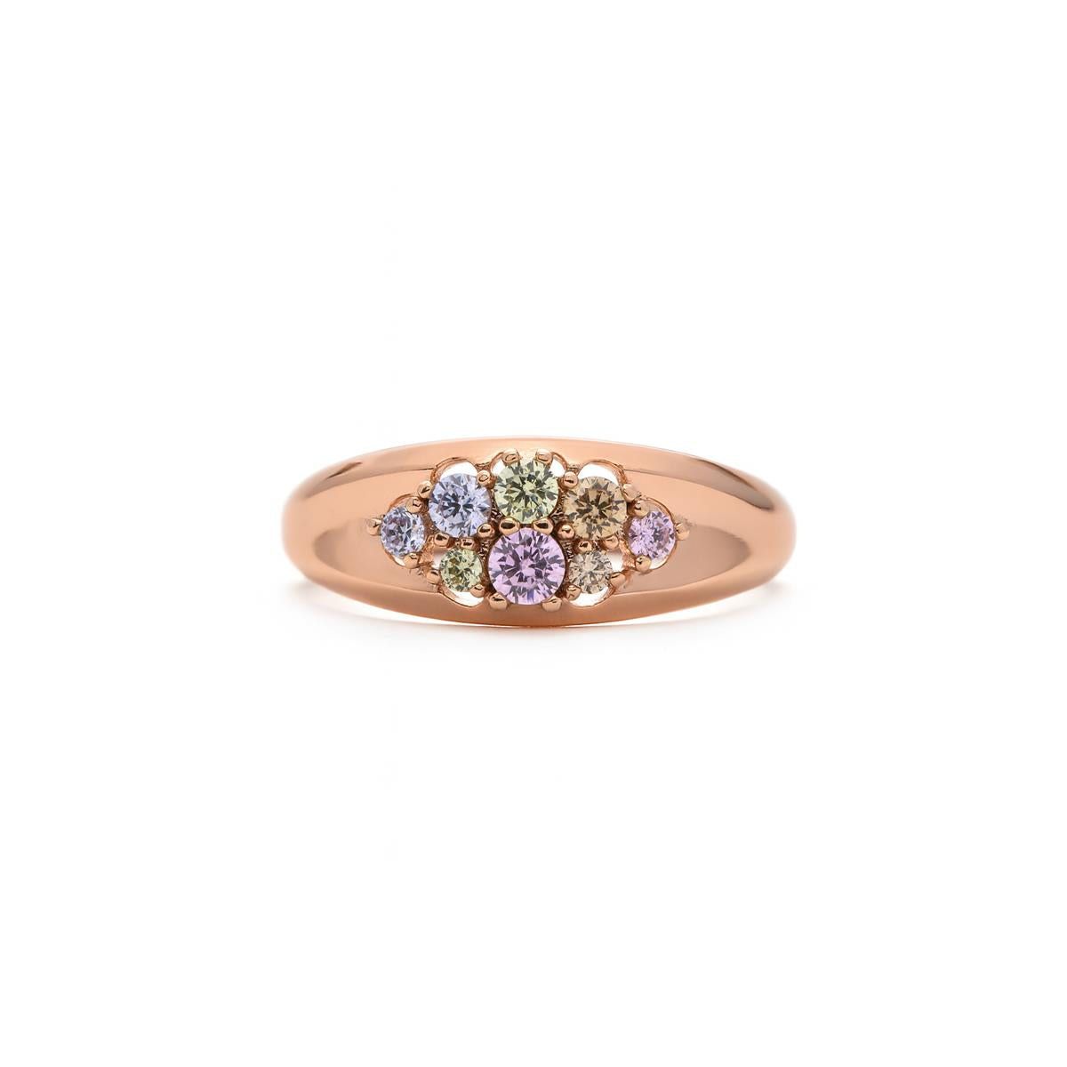 Anillo de Circonita Brillante acabado en oro amarillo de 18k - Banuo