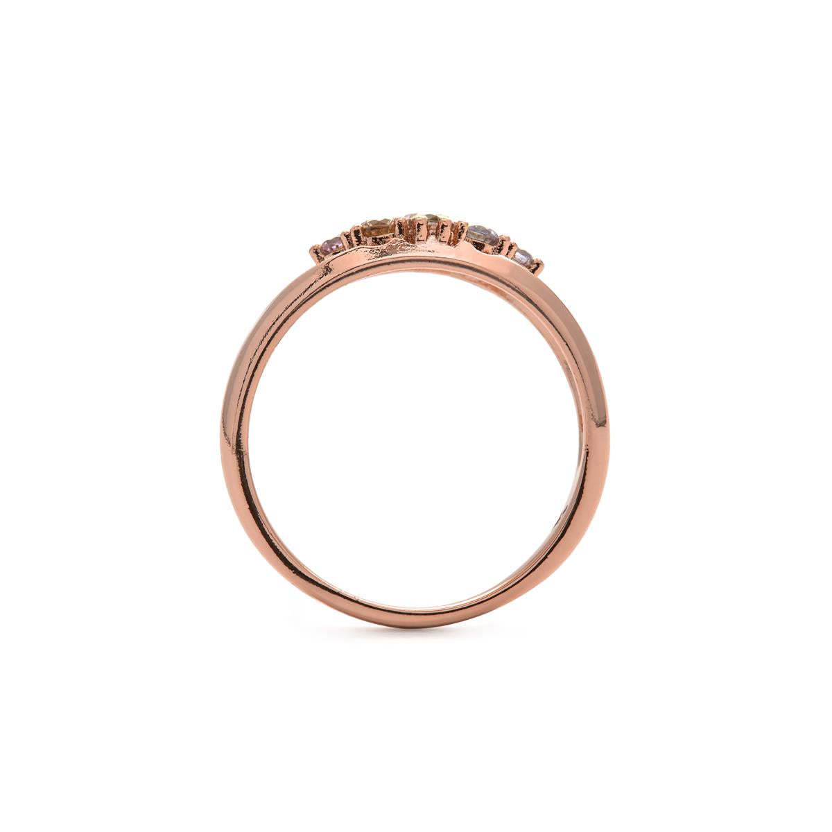 Anillo de Circonita Brillante acabado en oro amarillo de 18k - Banuo