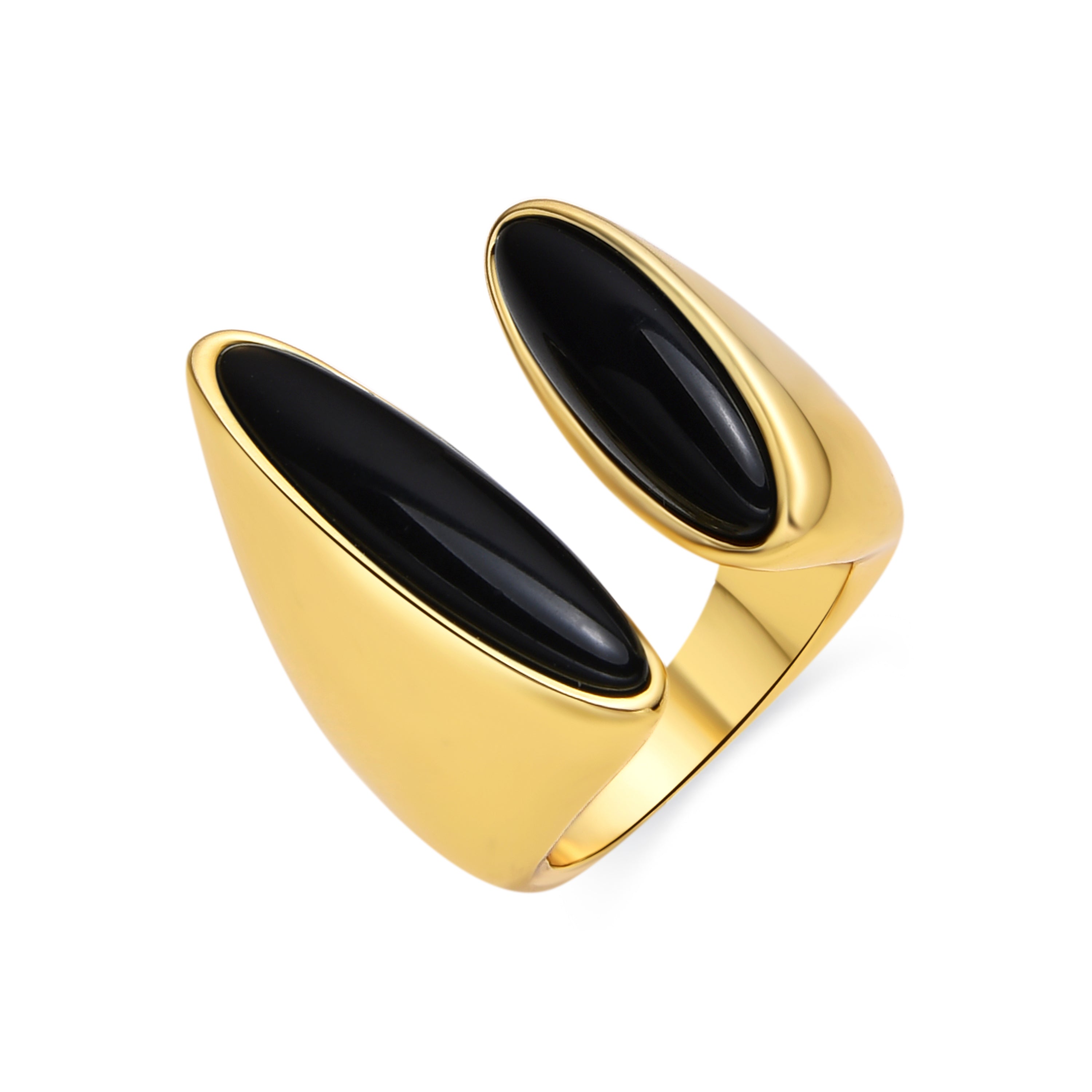 Ring with Black Resin finished in 18k gold - Modwi