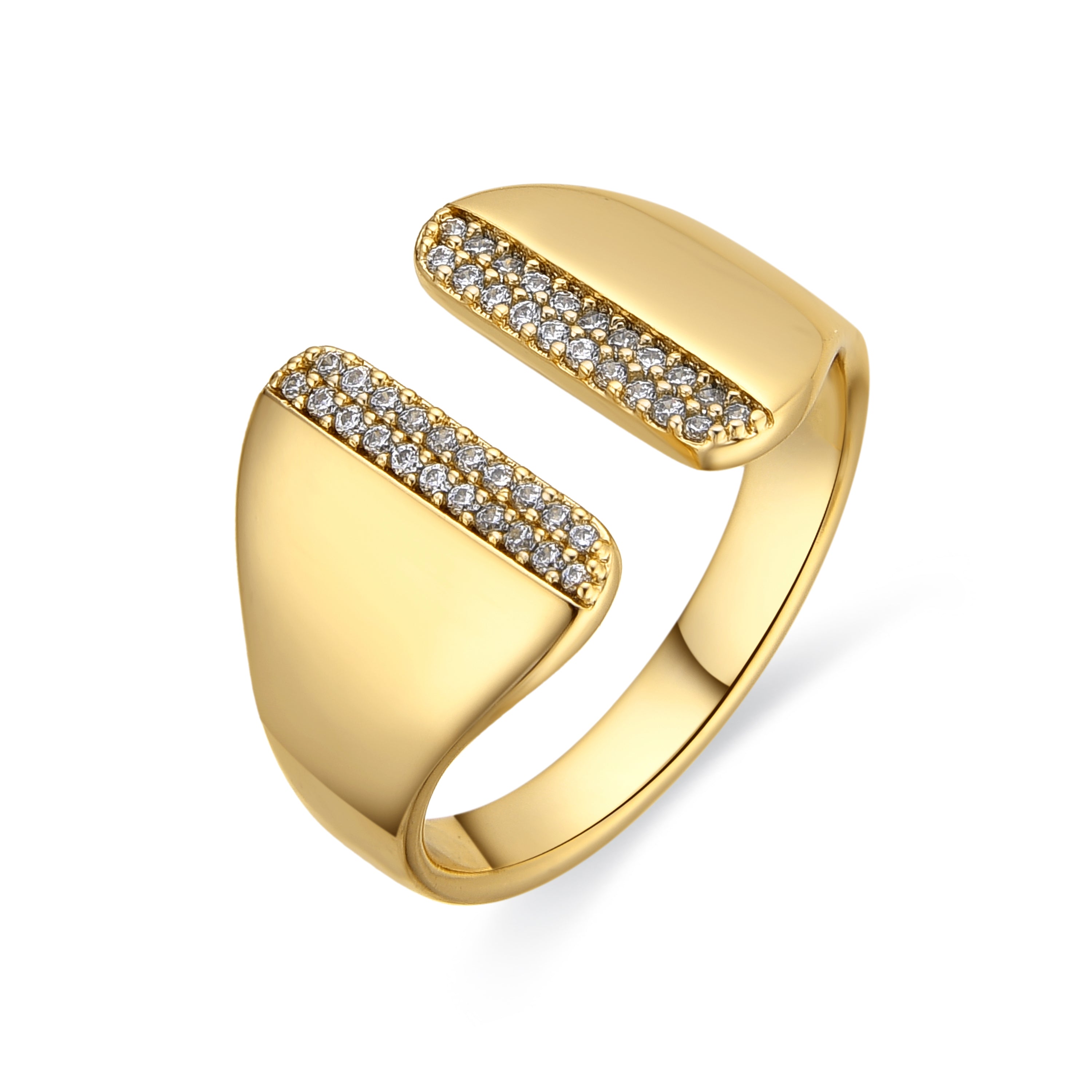 Bague avec Zircone Brillante finition or 18k - Niando