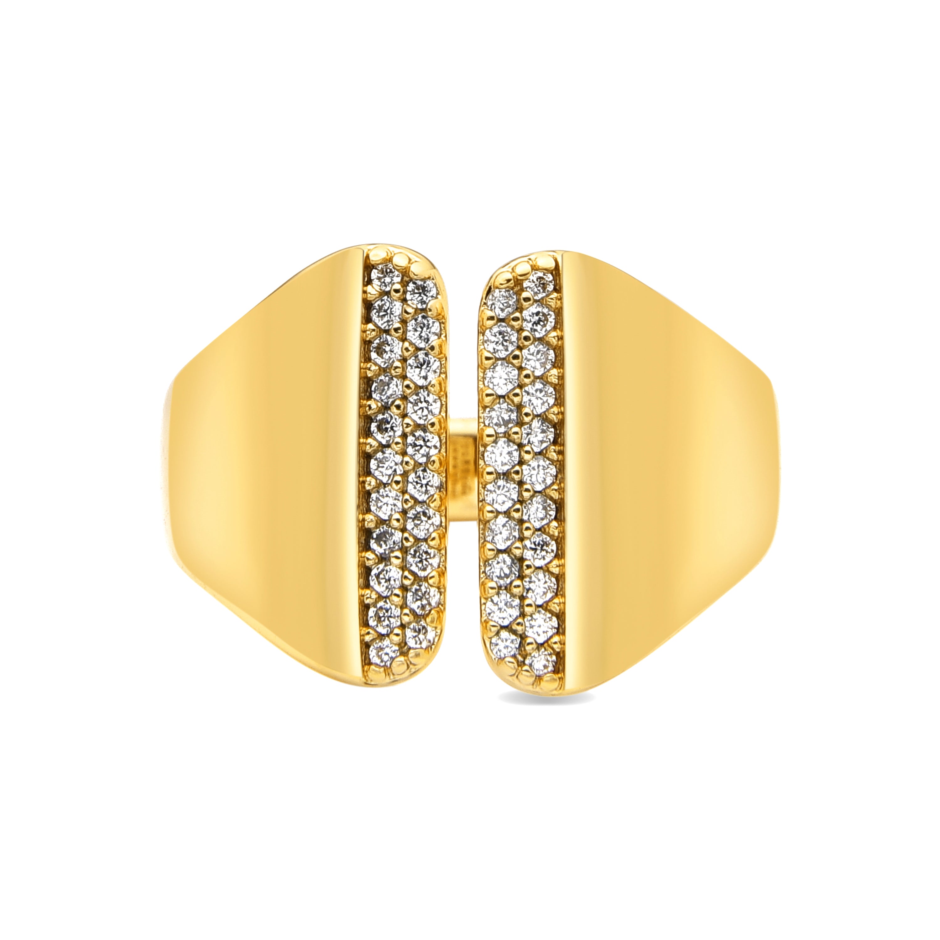 Bague avec Zircone Brillante finition or 18k - Niando