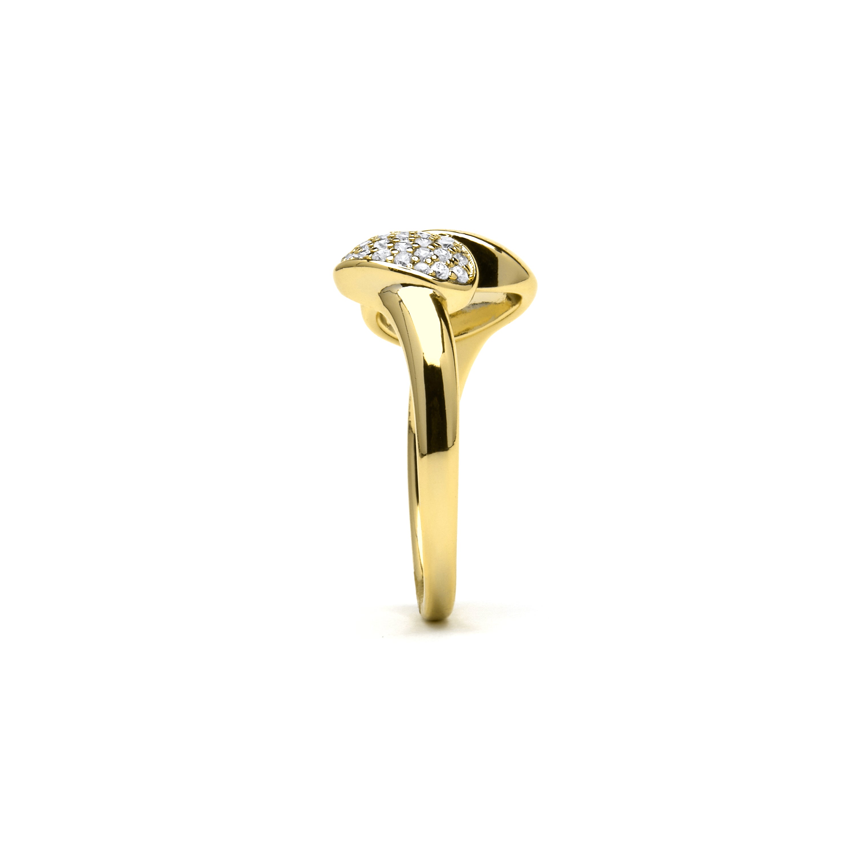 18k Gelbgold-Finish Ring und Brillanter Zirkonia - Ridoom