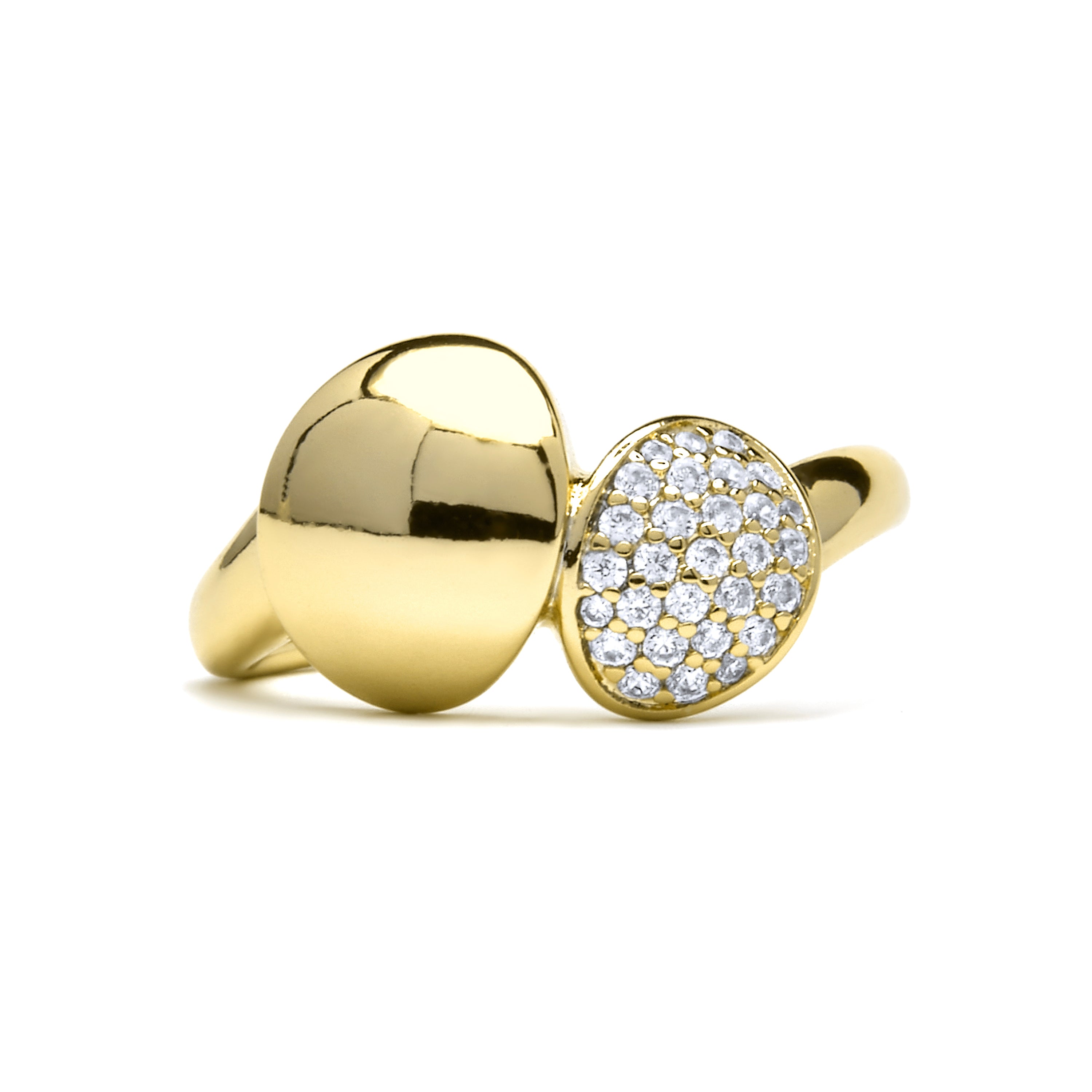 18k Gelbgold-Finish Ring und Brillanter Zirkonia - Ridoom