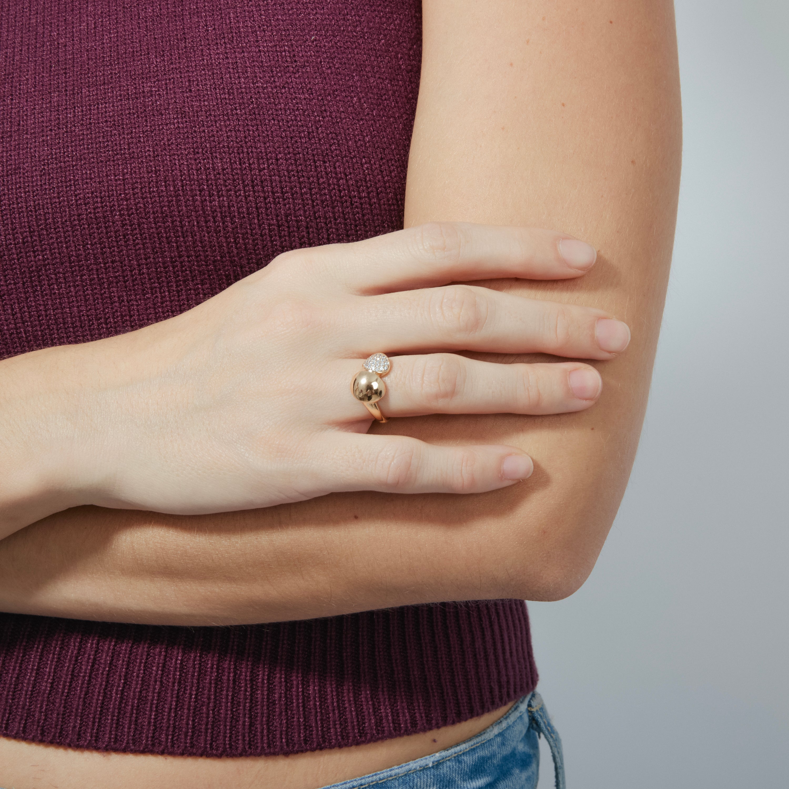 18k Gelbgold-Finish Ring und Brillanter Zirkonia - Ridoom