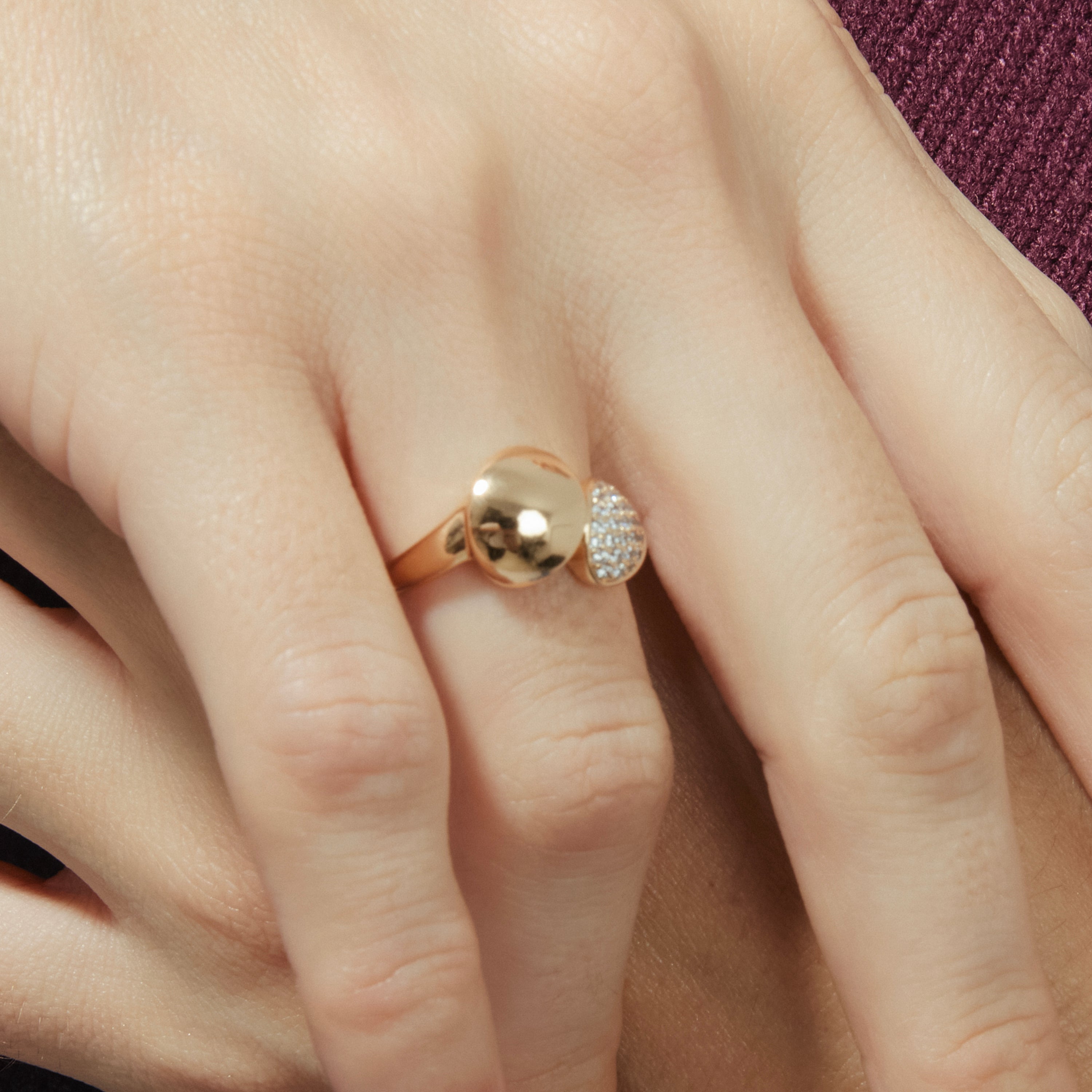 18k Gelbgold-Finish Ring und Brillanter Zirkonia - Ridoom