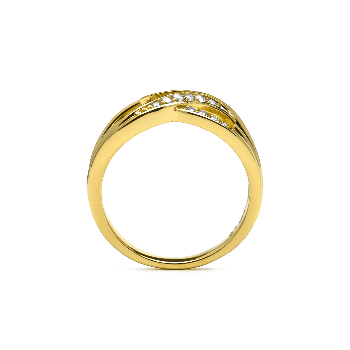 Bague finition or jaune 18 carats et Zircone brillante - Shilio
