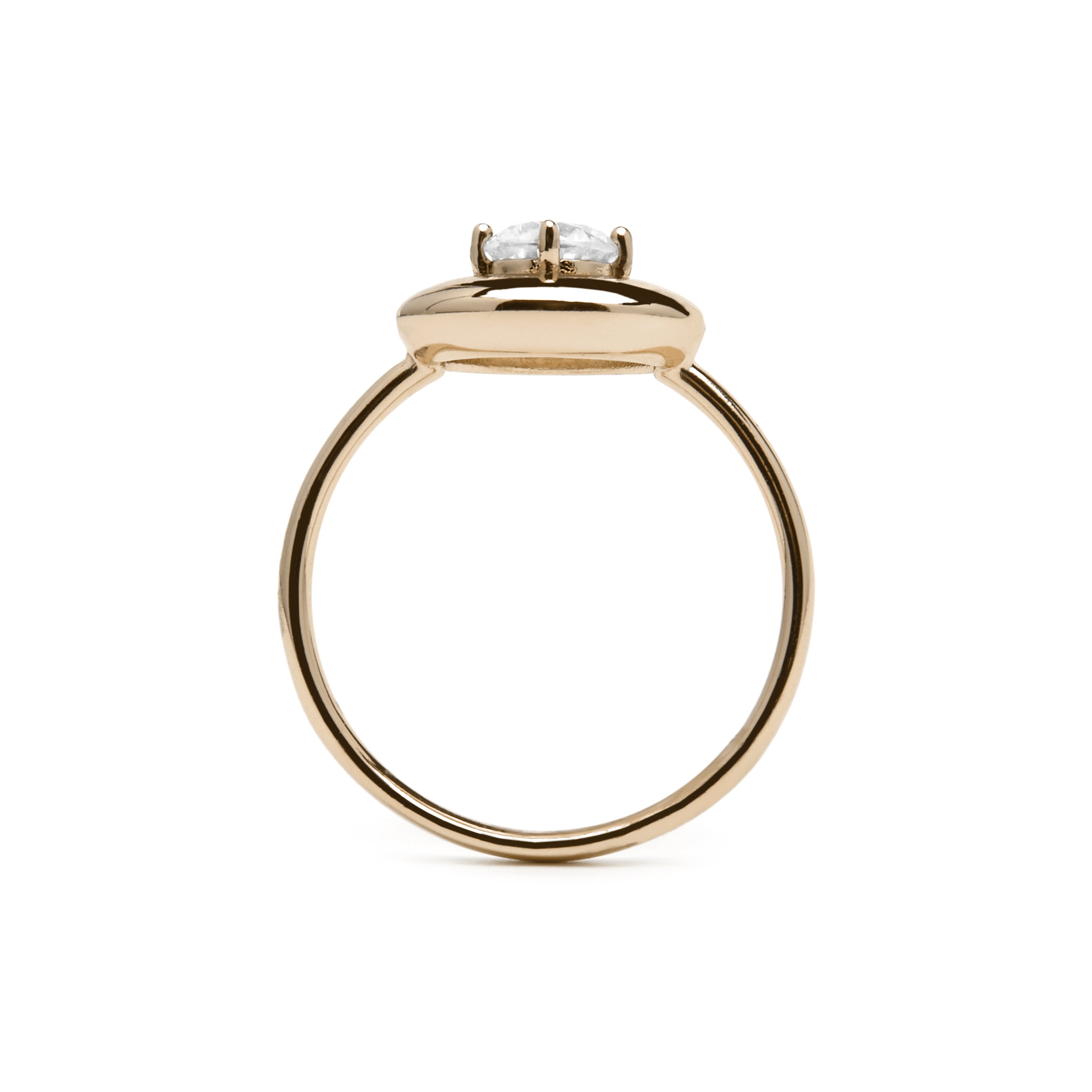 18k Yellow Gold Finished Ring with Brilliant Zirconia - Zeryo