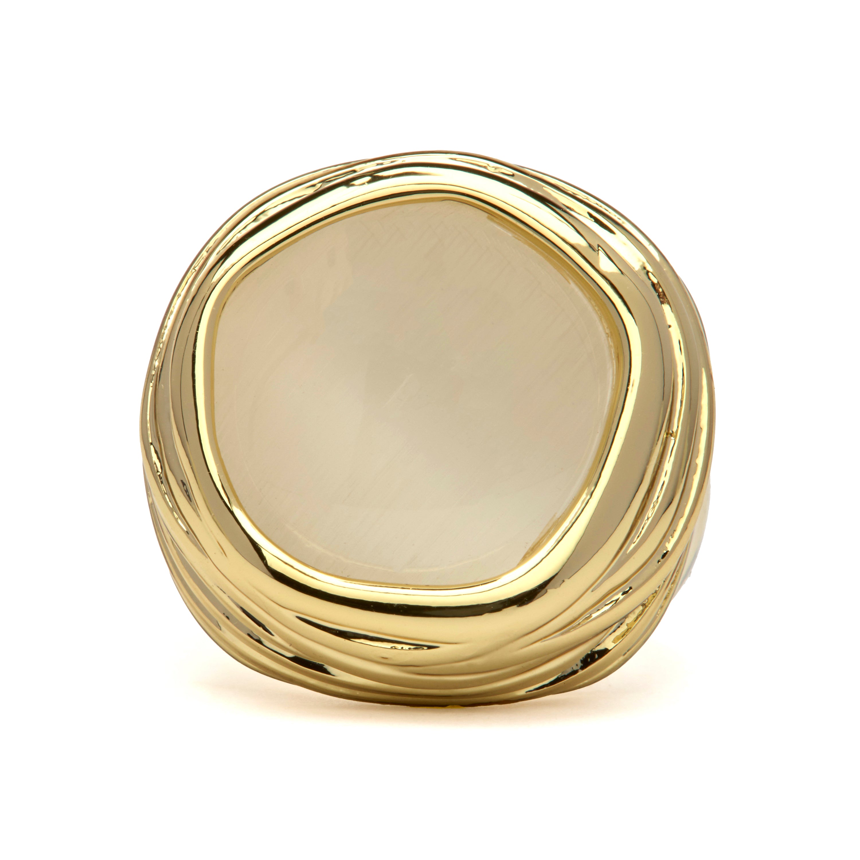 Anillo de Ojo de Gato acabado en oro amarillo de 18k - Kiqau