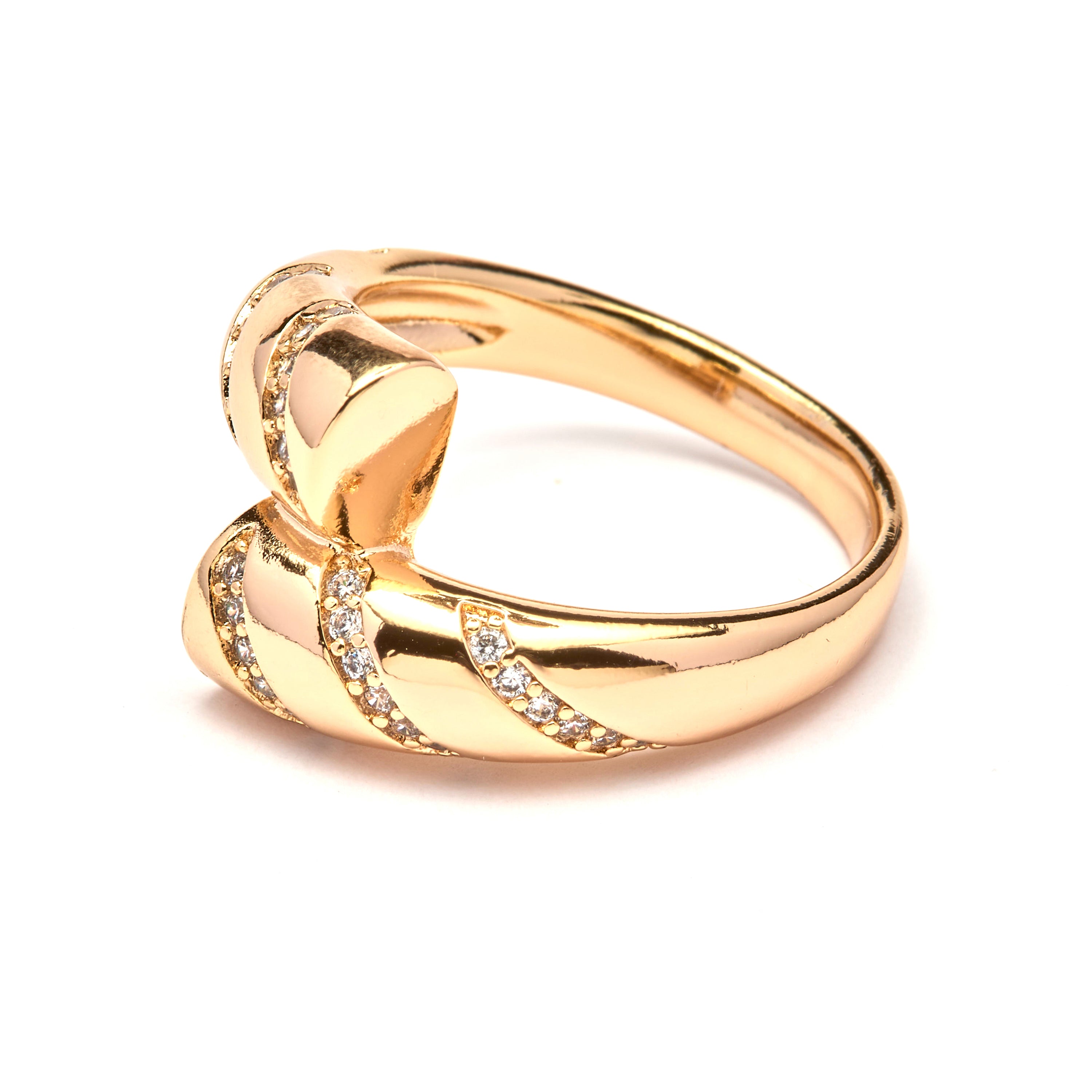 Glänzender Zirkonring mit 18k Gelbgold-Finish - Phehowl