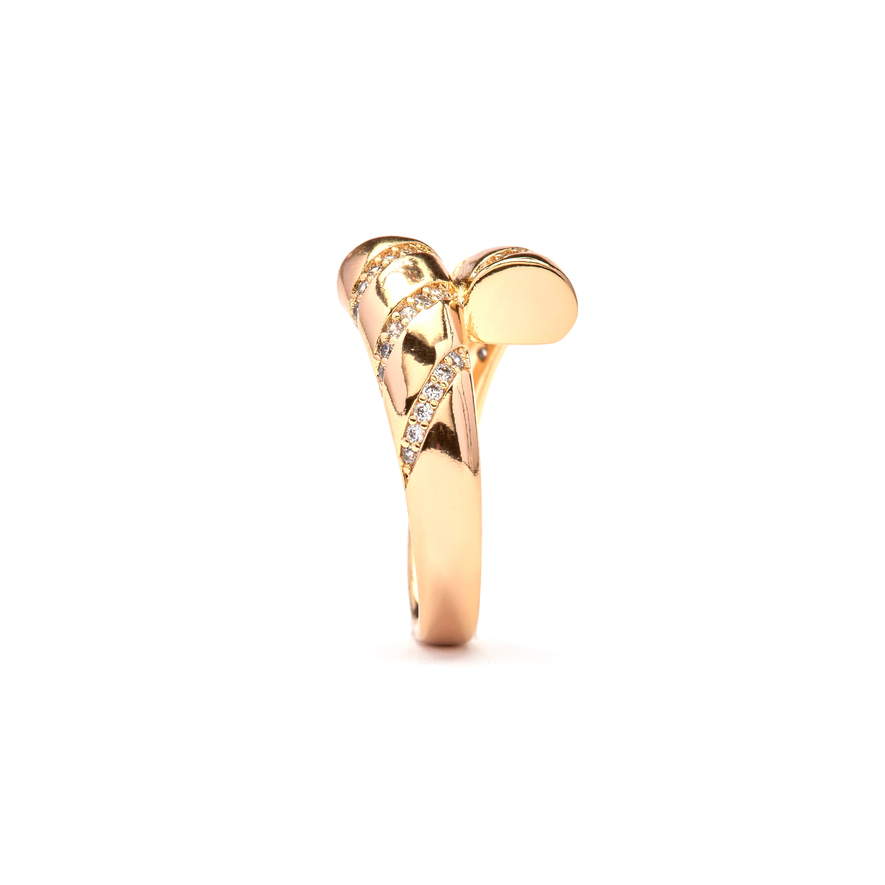 Anello di zircone brillante con finitura in oro giallo 18k - Phehowl