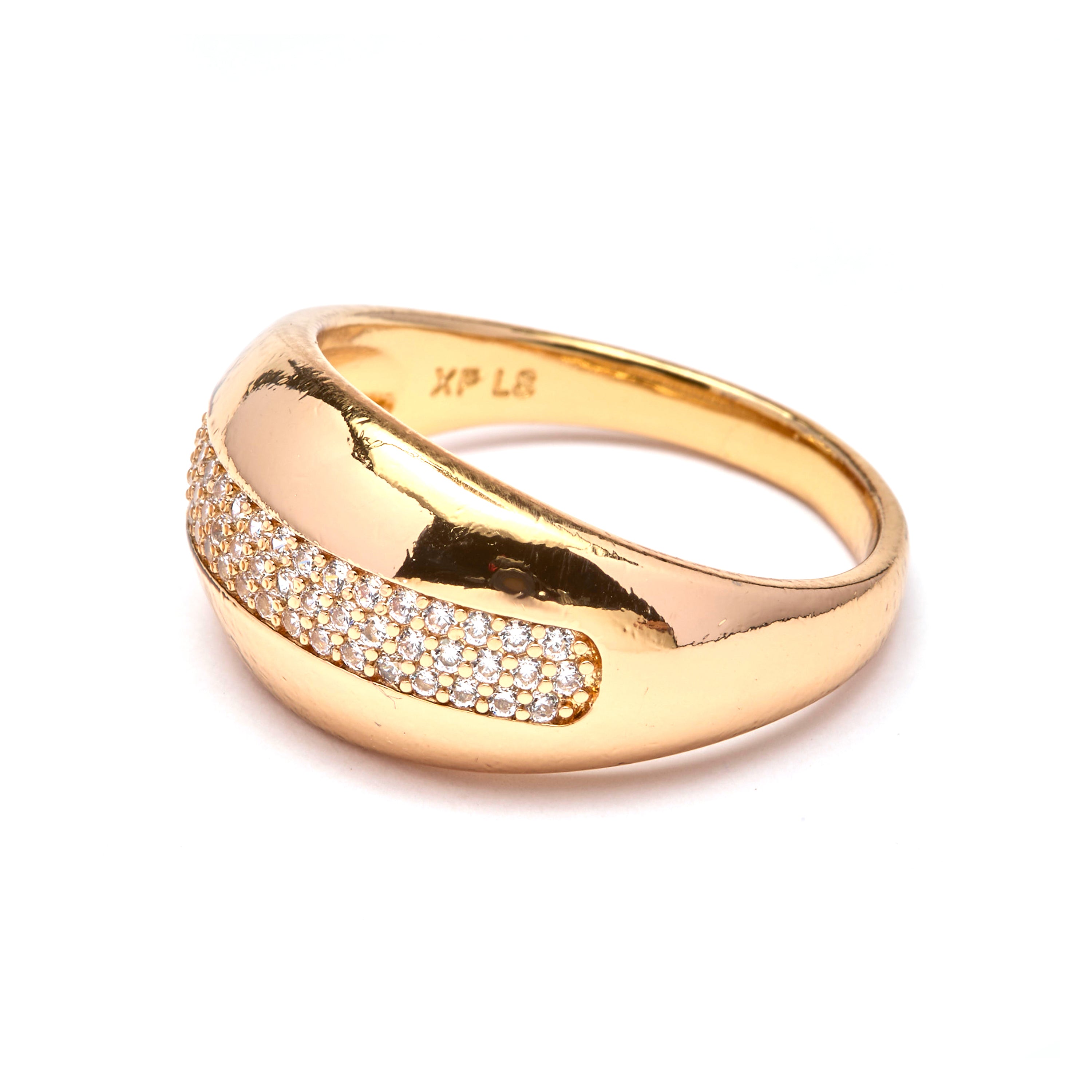 Bague en zircon brillant finition or jaune 18k - Glibal