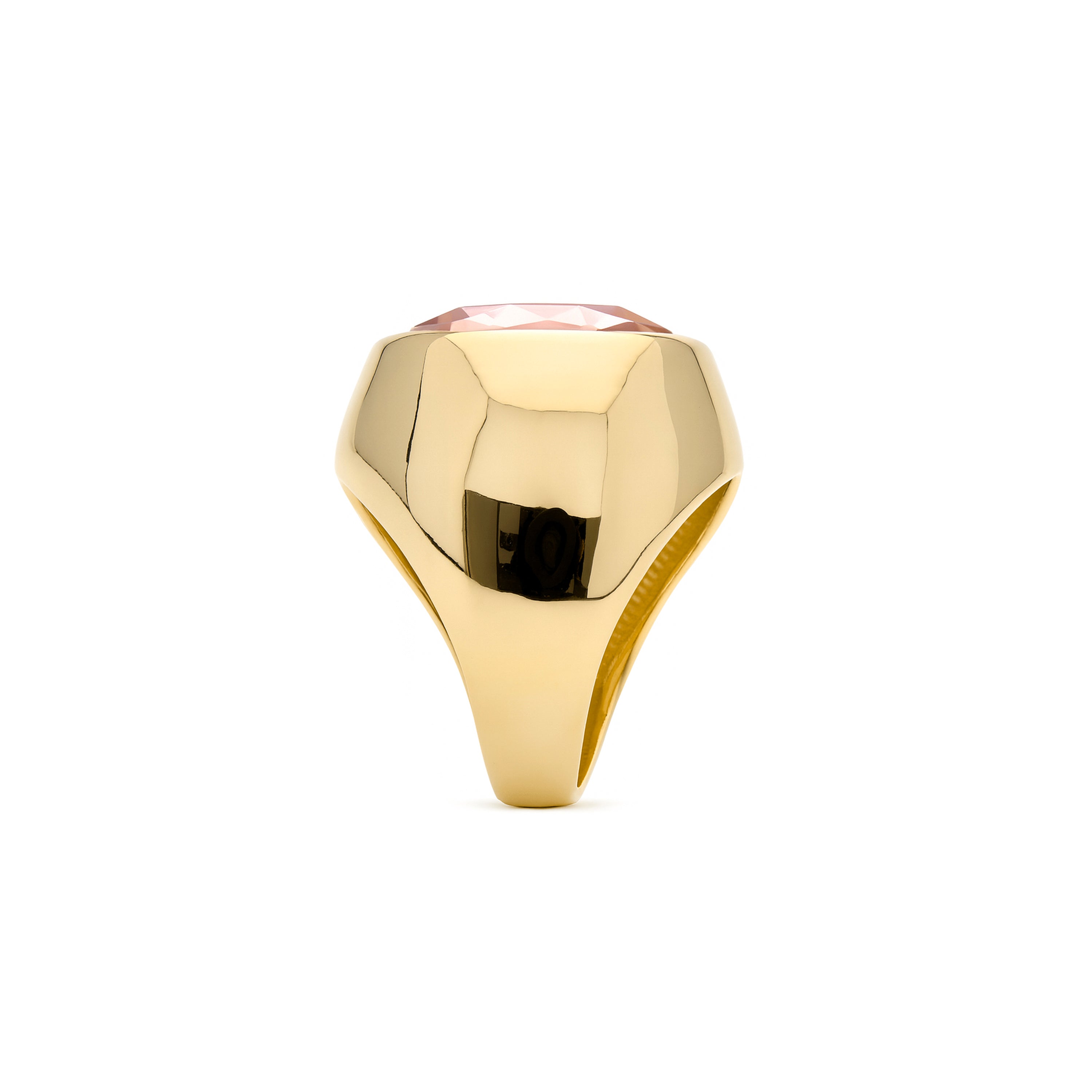 Brown Cubic Zirconia Ring finished in 18k yellow gold - Ashan