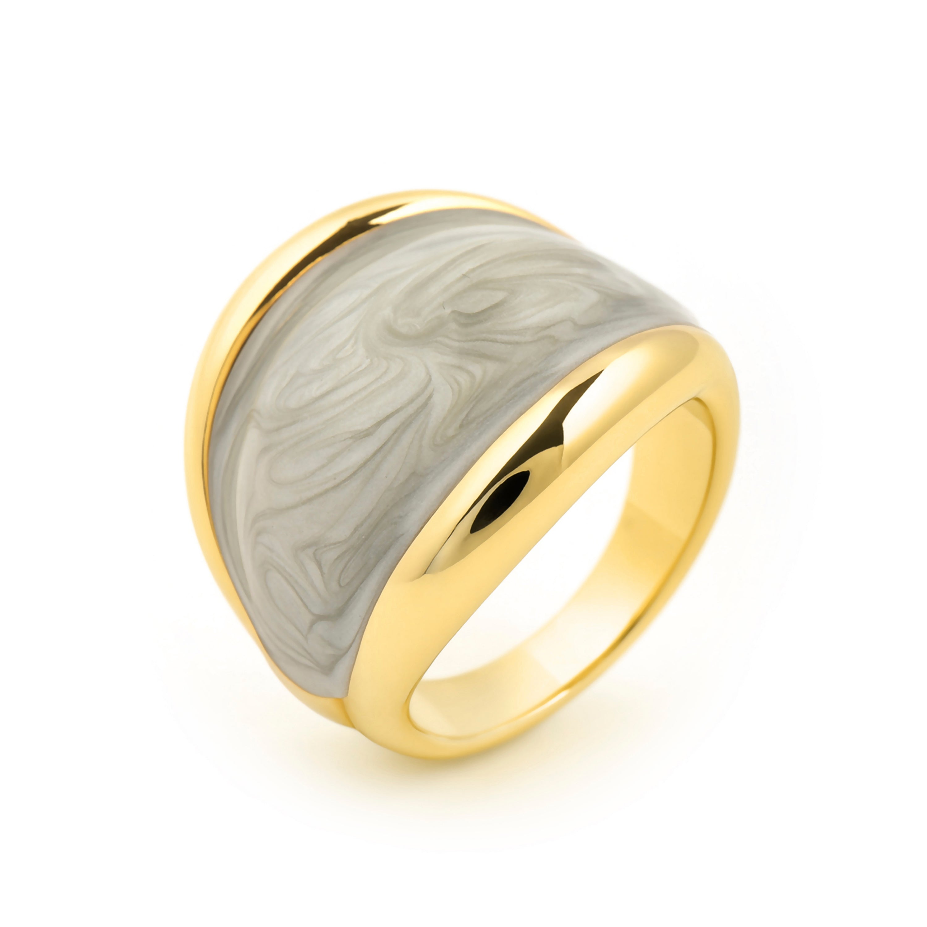 Grüner lackierter Ring mit 18k Gelbgold-Finish - Sul