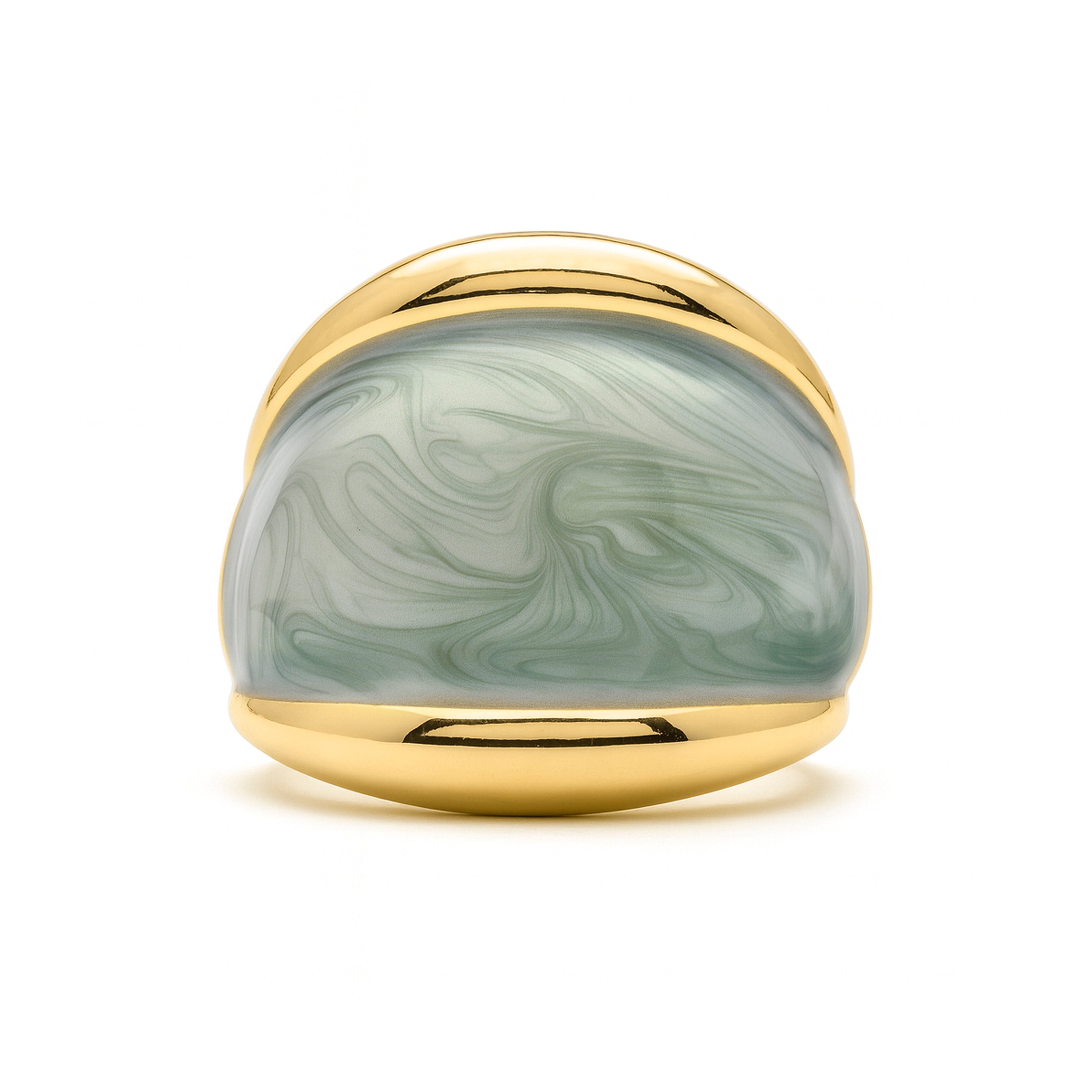 Bague en laque verte finition or jaune 18k - Sul