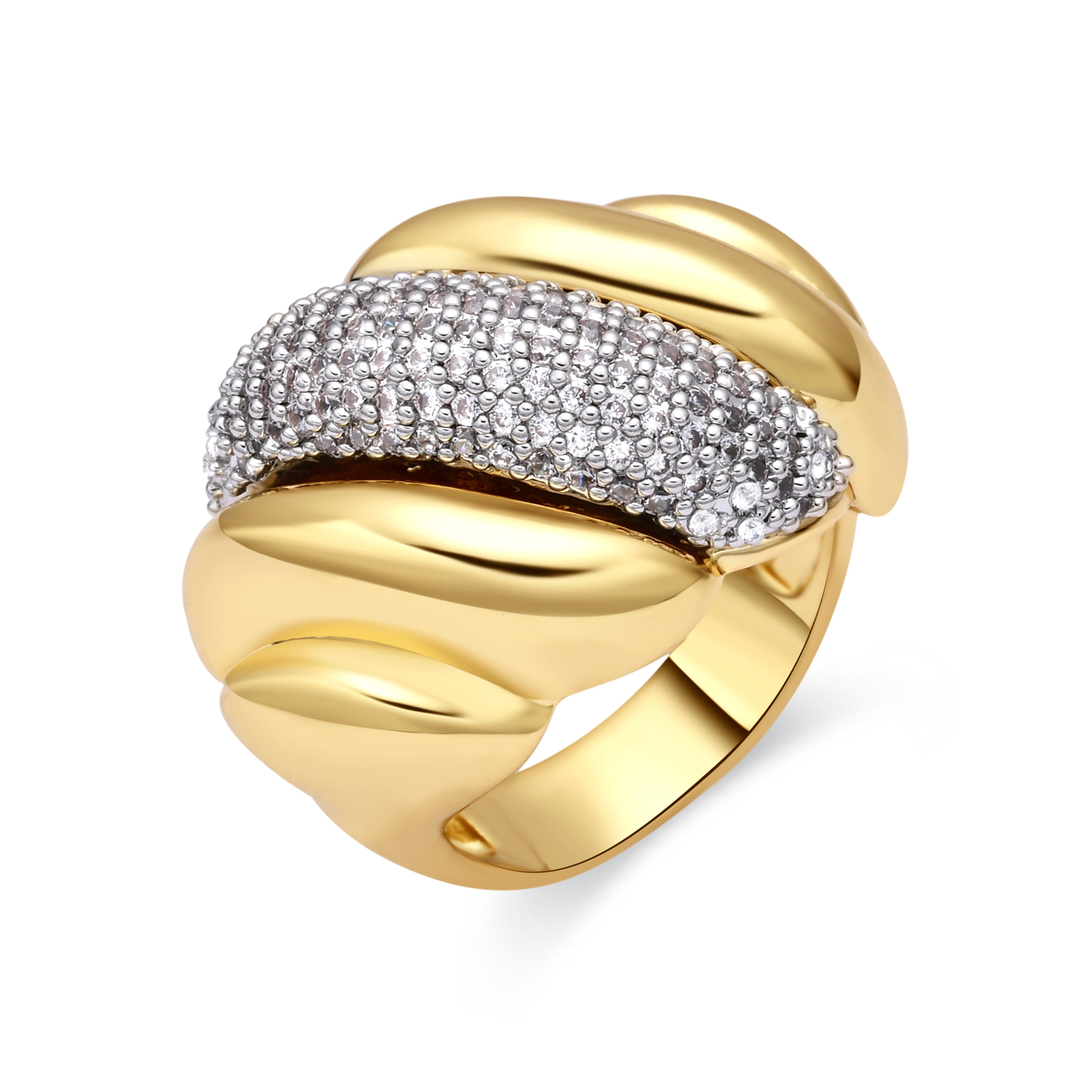 Anillo de Circonita Brillante acabado en oro amarillo 18k - Lyssi