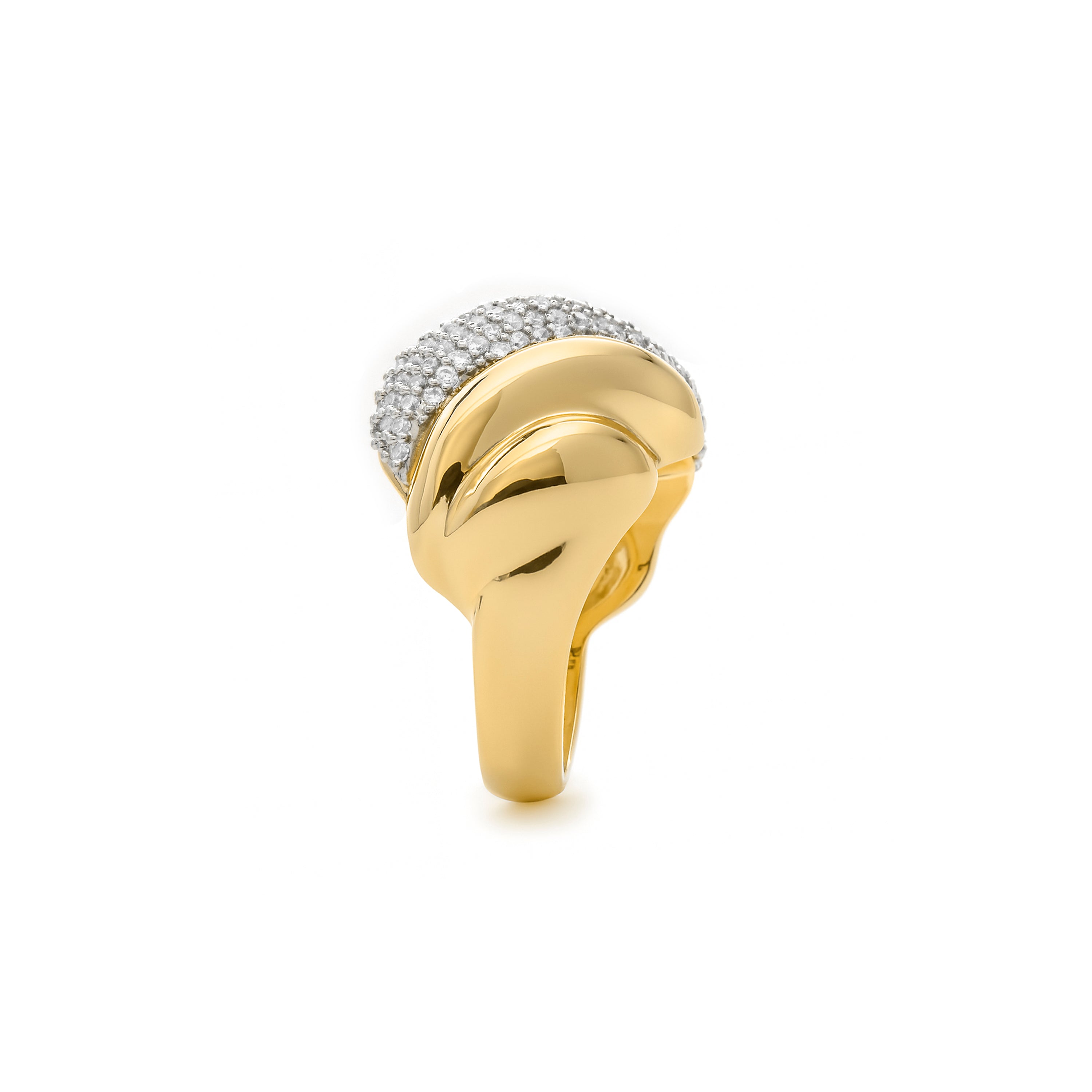 Brillanter Zirkonring mit 18k Gelbgold-Finish - Lyssi