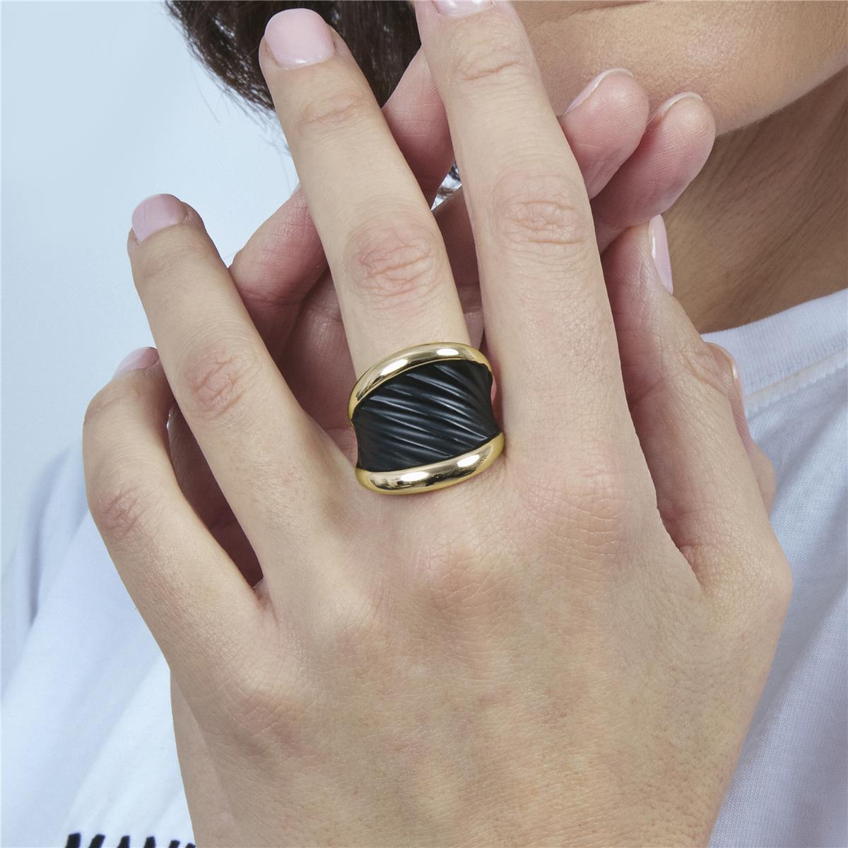 Brilliant Cubic Zirconia Ring finished in 18k yellow gold - Lyssi