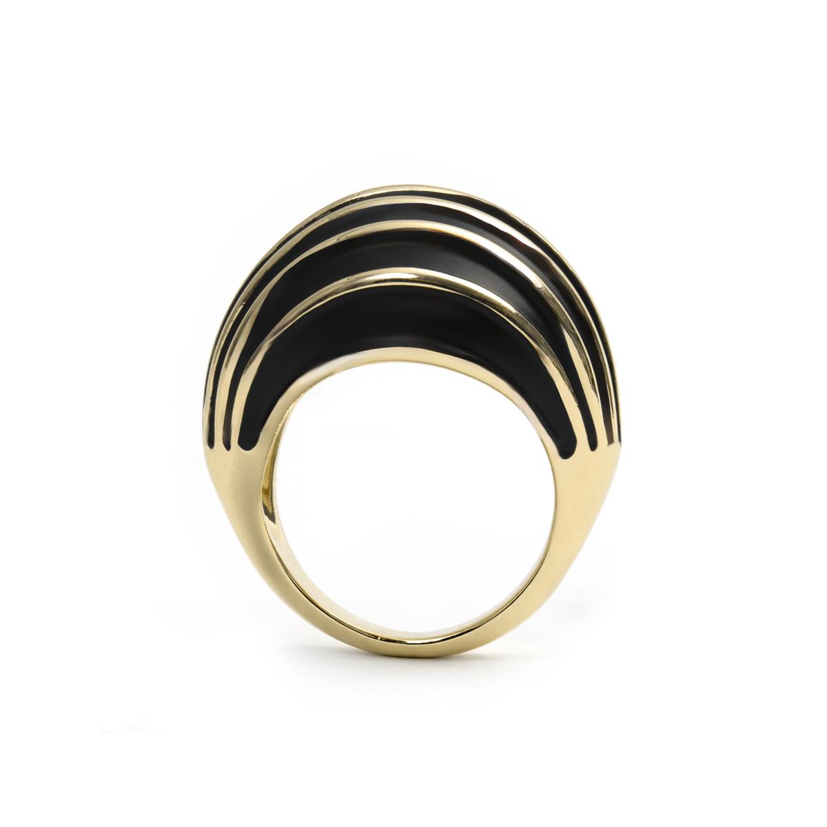 Bague en zircon brillant finition or jaune 18k - Lyssi