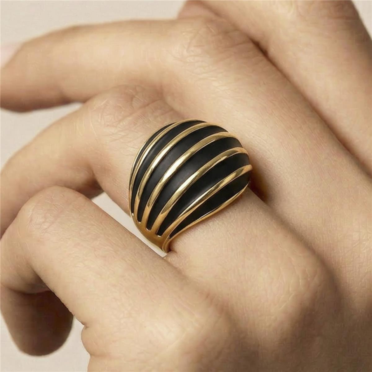 Bague en zircon brillant finition or jaune 18k - Lyssi